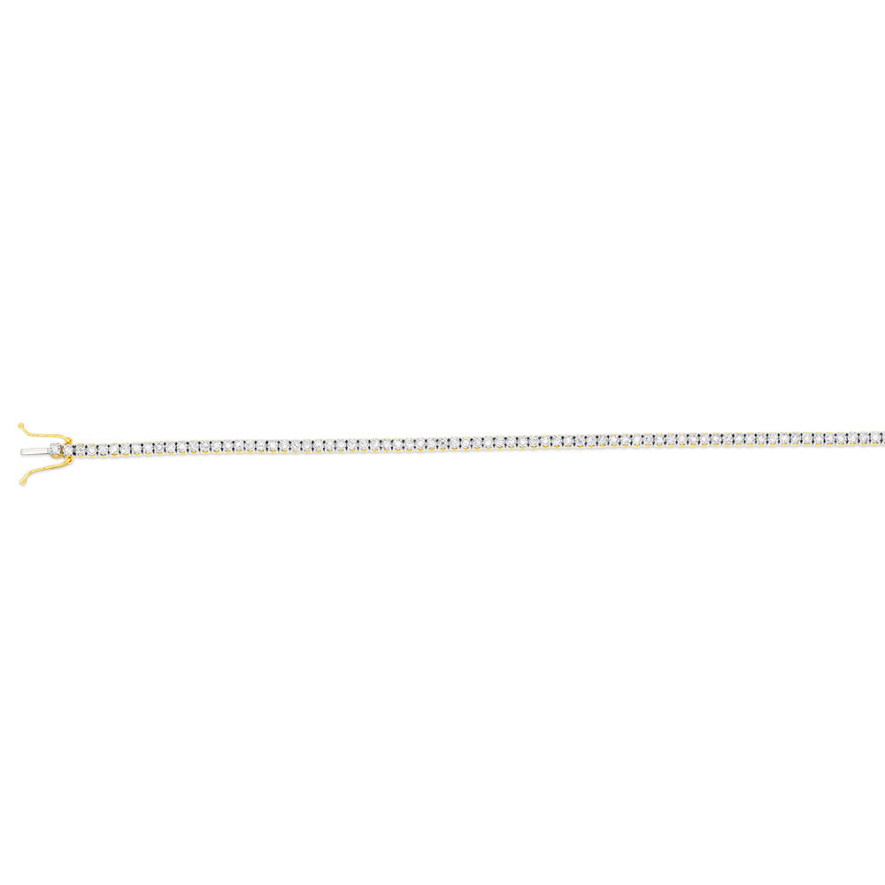 1/2 Carat Lab Grown Diamond Tennis Bracelet - 17.5cm 9K Yellow Gold - Elegant Jewelry for Women, Perfect for Weddings, Anniversaries & Special Occasions