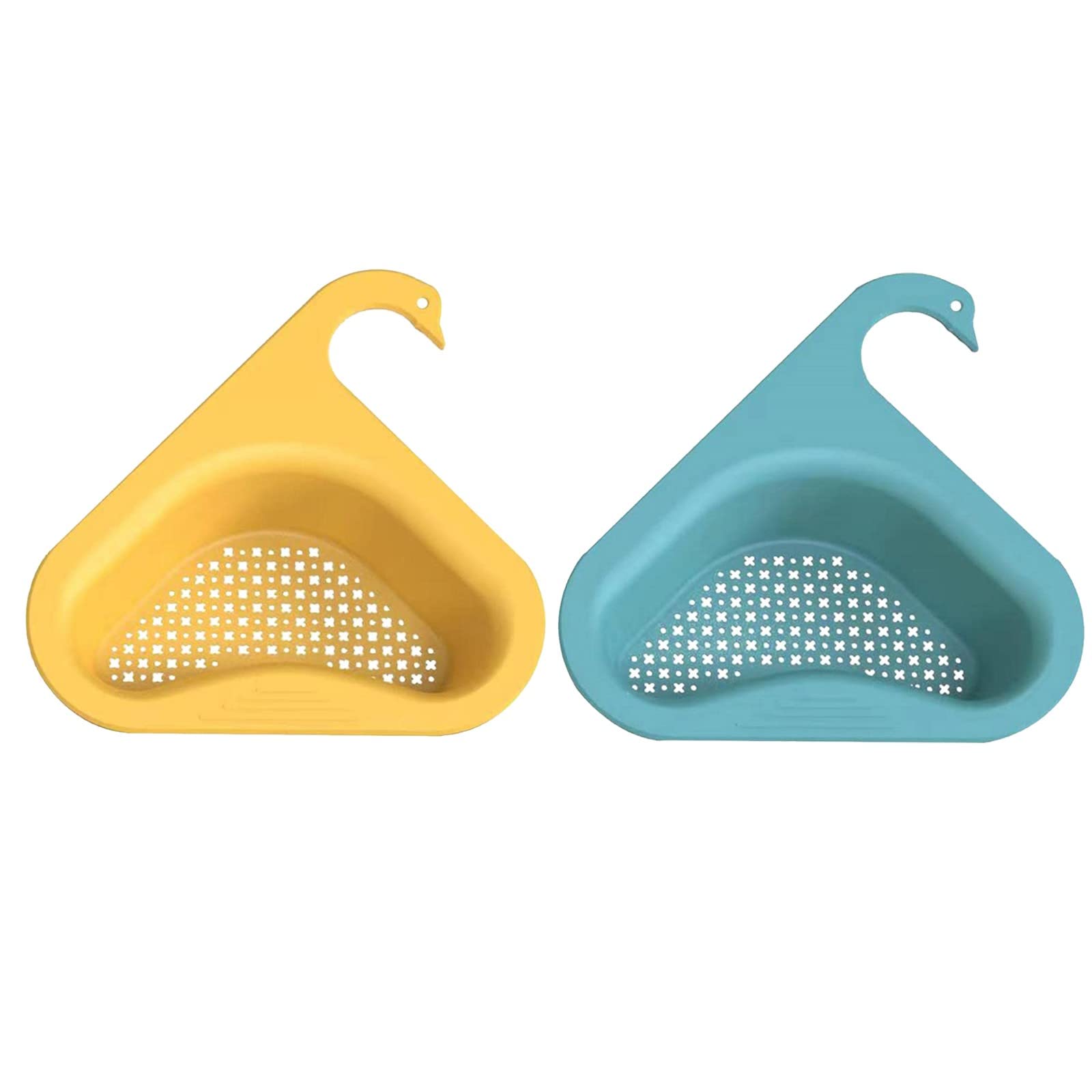 Ampopt Swan Sink Drain Basket for Kitchen - Multifunctional Corner Sink Strainer with Hanging Drain Rack - Perfect for Leftover Soup, Food Scraps & Dishwashing (Stainless Steel) - Ideal for Kitchen Sinks, Bar Prep & Restaurant Use