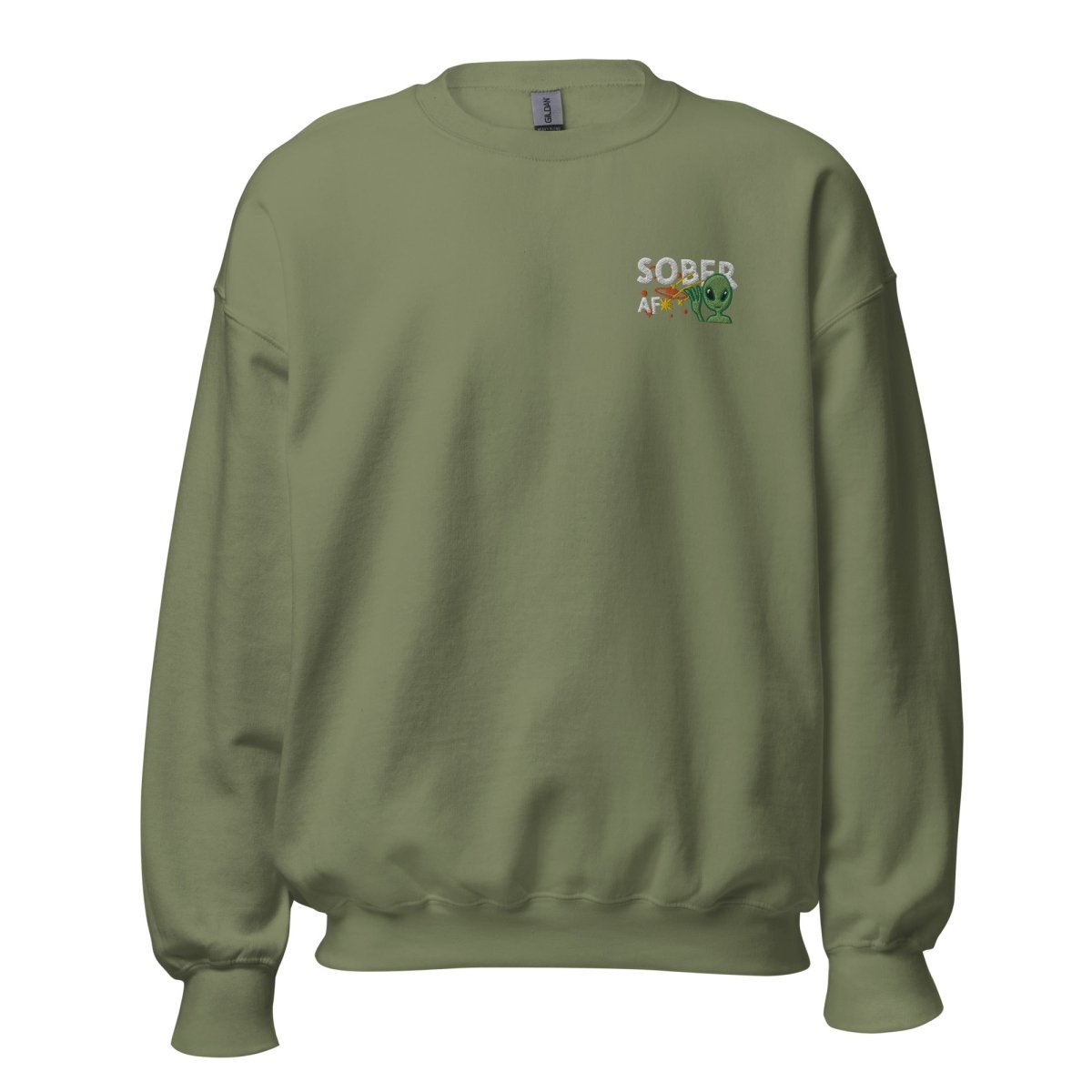 Galactic Sobriety Alien Embroidered Unisex Sweatshirt | Cool Space-Themed Pullover Hoodie for Men & Women | Perfect for Casual Wear, Street Fashion & Cosplay