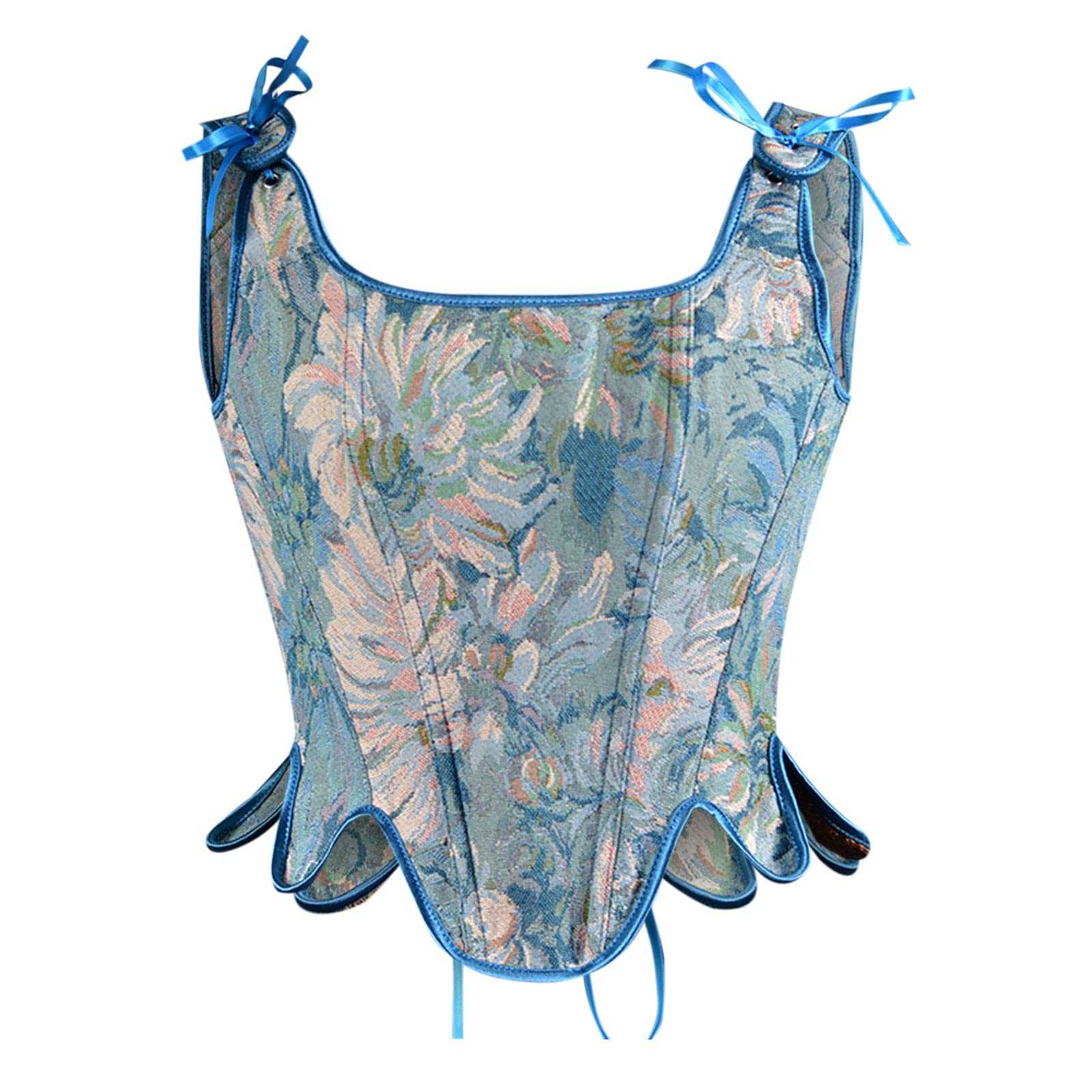 Women's Victorian Style Corset Top - Retro Overbust Bustier with Lace & Button Detail | Waist Trainer & Body Shaper for Shapewear, Burlesque, Cosplay & Evening Wear