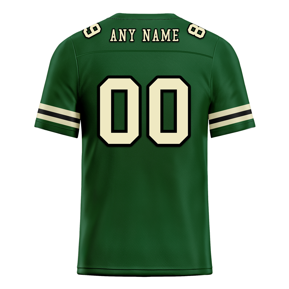 Custom Green & Yellow Striped Personalized Authentic Football Jersey FBJ02 - Perfect for Game Day, Fan Events & Sports Enthusiasts