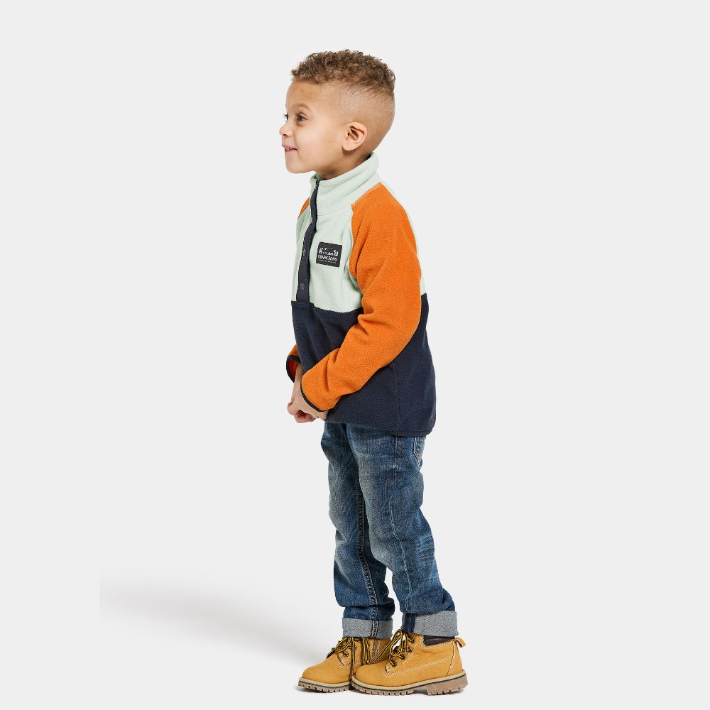 Didriksons Monte Half Button Kids Fleece Jacket - Navy Blue - Warm & Cozy Winter Outerwear for Boys & Girls - Perfect for School, Playdates & Outdoor Adventures