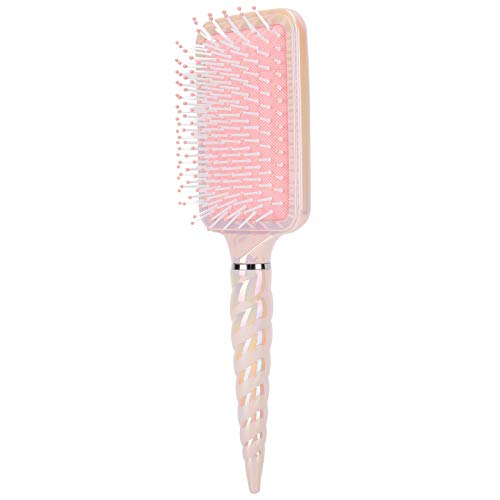 Nylon Comb Hair Brush with Spiral Handle - High Elastic Gasbag, Anti-Static & Stain Resistant for Women & Girls - Perfect for Home, Travel & Salon Styling