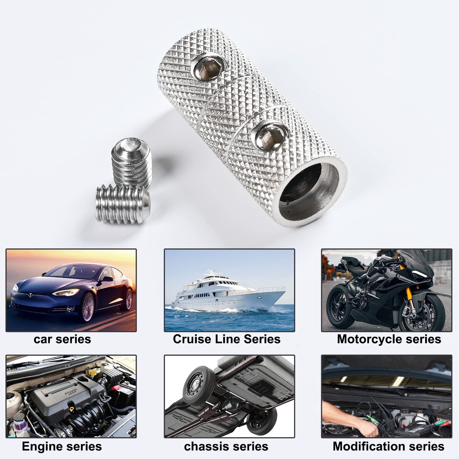 4 Gauge Wire Connectors - Nickel Plated Brass Battery Cable Splice & Butt Connectors with Hex Wrenches (4 Pack) - Perfect for Automotive, Marine, and Solar Power Applications