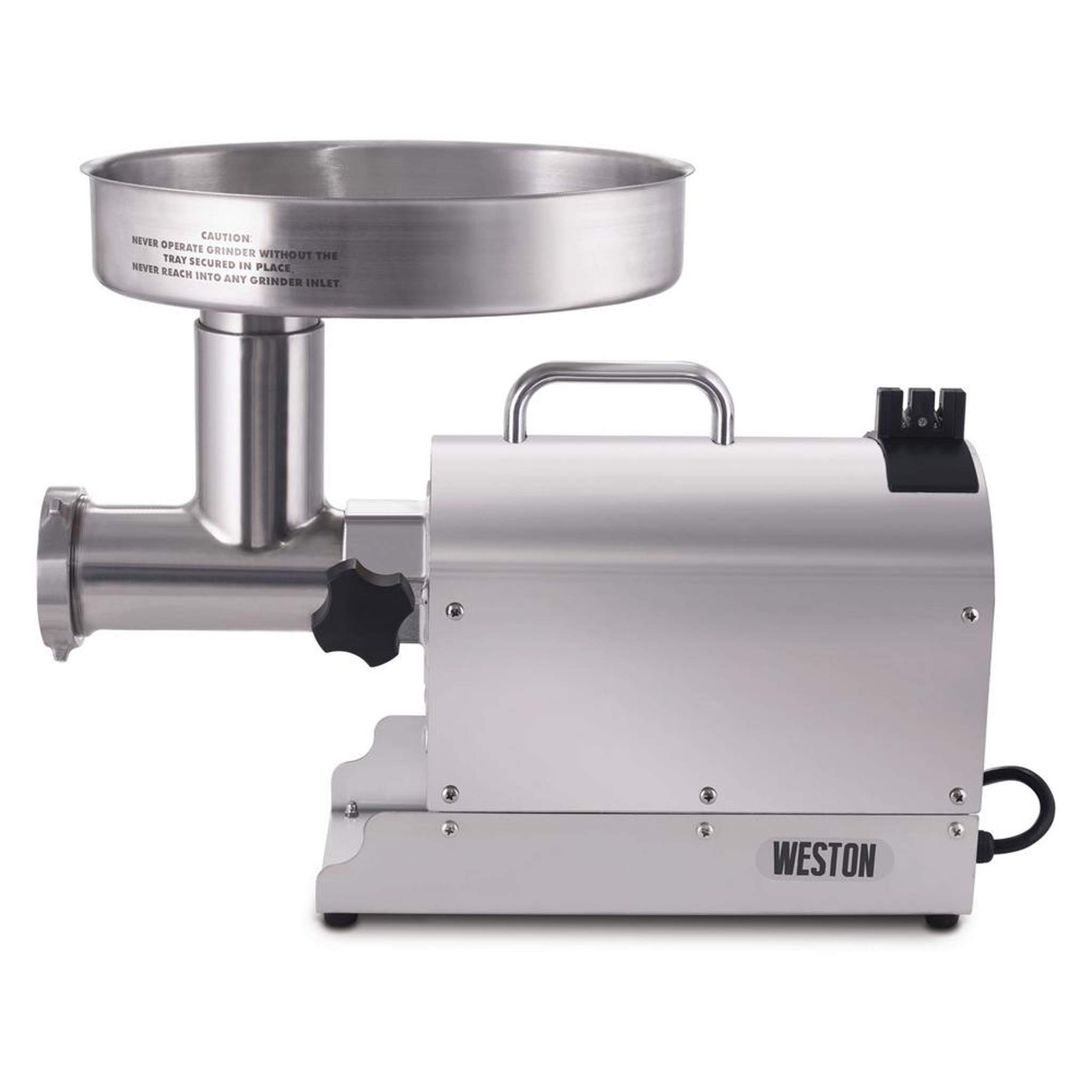 Weston Pro Series 750W Commercial Electric Meat Grinder - 1 HP, 9lbs/min Stainless Steel Meat Grinder for Home & Restaurant Use - Perfect for Burgers, Sausages & Pet Food Prep (Model 10-1201-W)