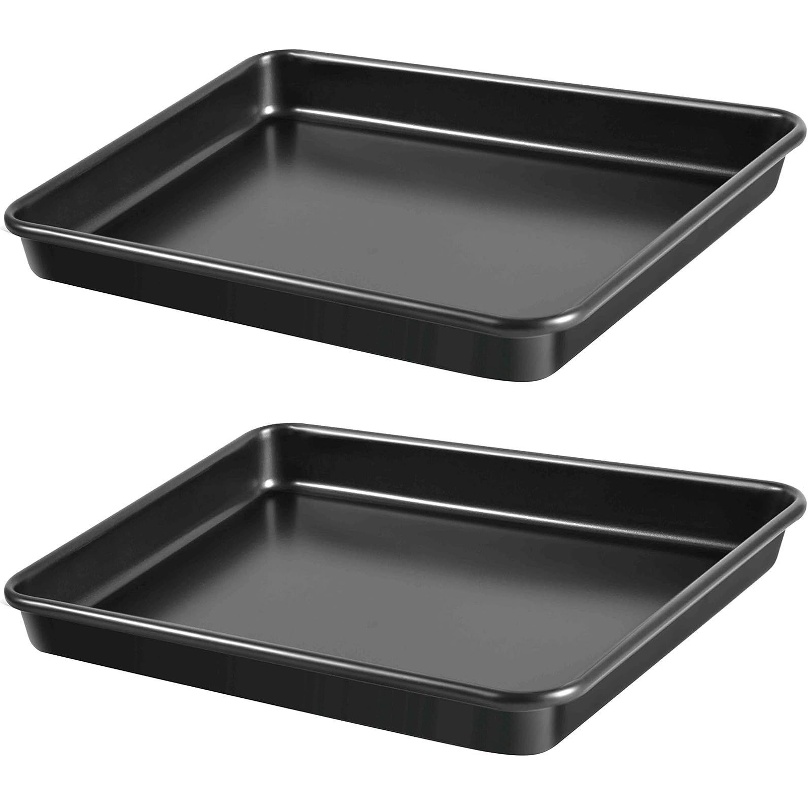 10.9-Inch Nonstick Baking Sheets & Cookie Trays for Oven, 2-Pack PFOA Free Baking Pans Set - Perfect for Cookies, Pastries, Roasting Veggies & Toaster Oven Use (Black)