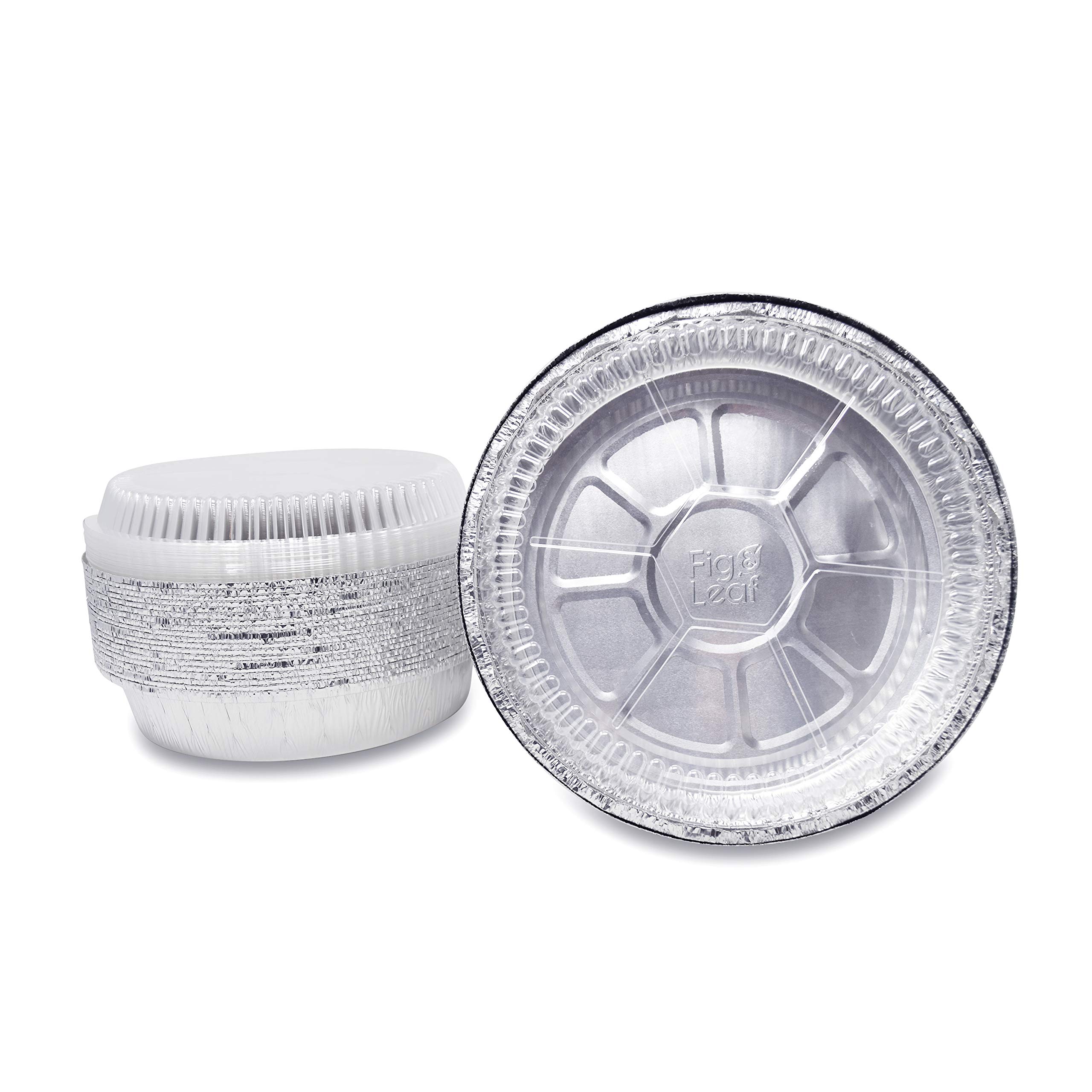 240 Pack 8-Inch Round Heavy Duty Disposable Aluminum Foil Pans with Plastic Dome Lids - Perfect for Roasting Turkey, Baking Pies, Meal Prep & Party Catering