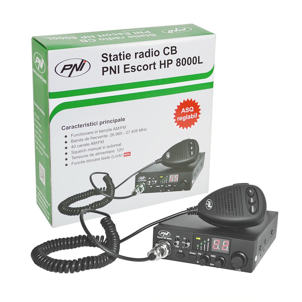 CB Radio Kit - CBI Escort HP 8000L ASQ with PNI ML100 CB Antenna for Truckers & Off-Road Adventures | Long-Range Communication for Road Trips, Camping & Emergency Preparedness