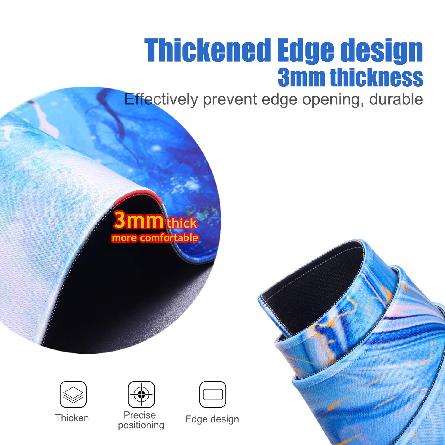 Premium XXL Gaming Mouse Pad with Stitched Edges - Non-Slip Rubber Base, Waterproof Keyboard & Desk Mat (35.4