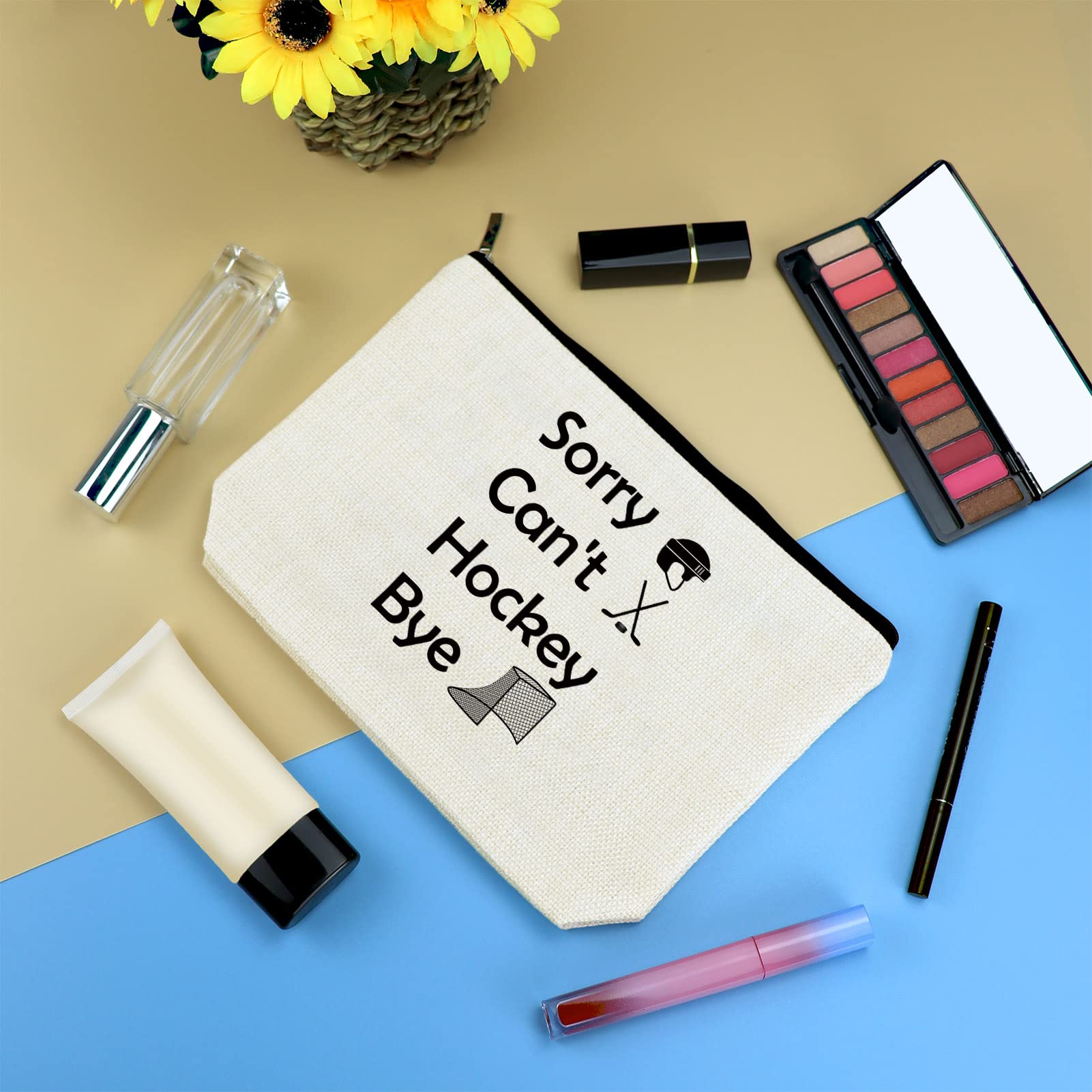 **Sportybella Hockey-Themed Makeup Bag for Women – Perfect Gift for Female Hockey Players, Hockey Moms & Teams – Great for Birthdays, Graduations & Inspirational Gifts – Ideal for Travel, Games & Team Events**