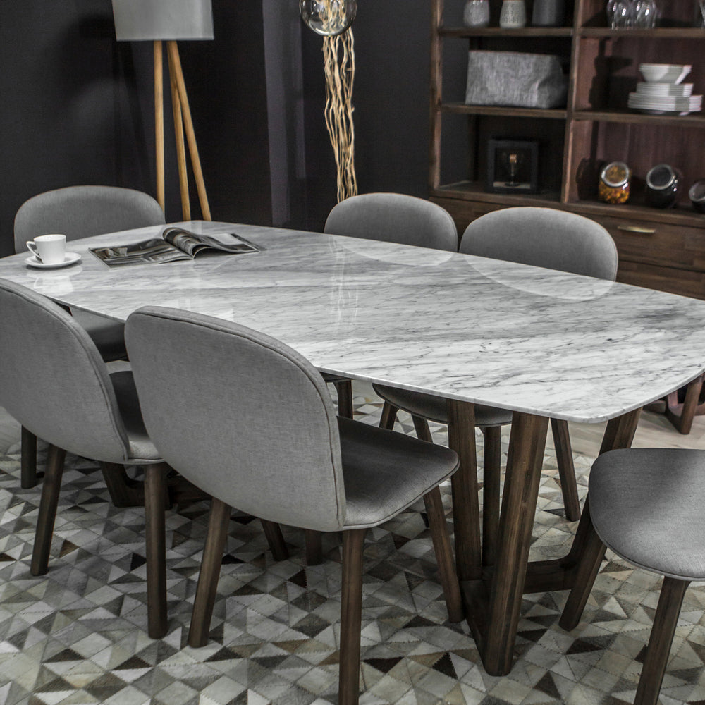 Rectangle Marble Top Dining Table - Modern Kitchen & Dining Room Furniture for Home Decor | Perfect for Family Gatherings & Dinner Parties
