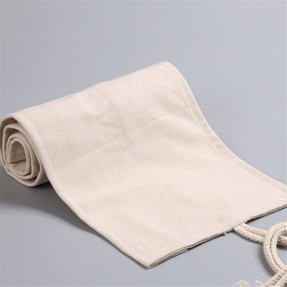 Large Capacity Canvas Roll Up Pencil Case with 72 Loops - Natural Eco-Friendly Pen Organizer for Artists, Students & Office Supplies - Perfect for School, Travel & Art Studio Organization