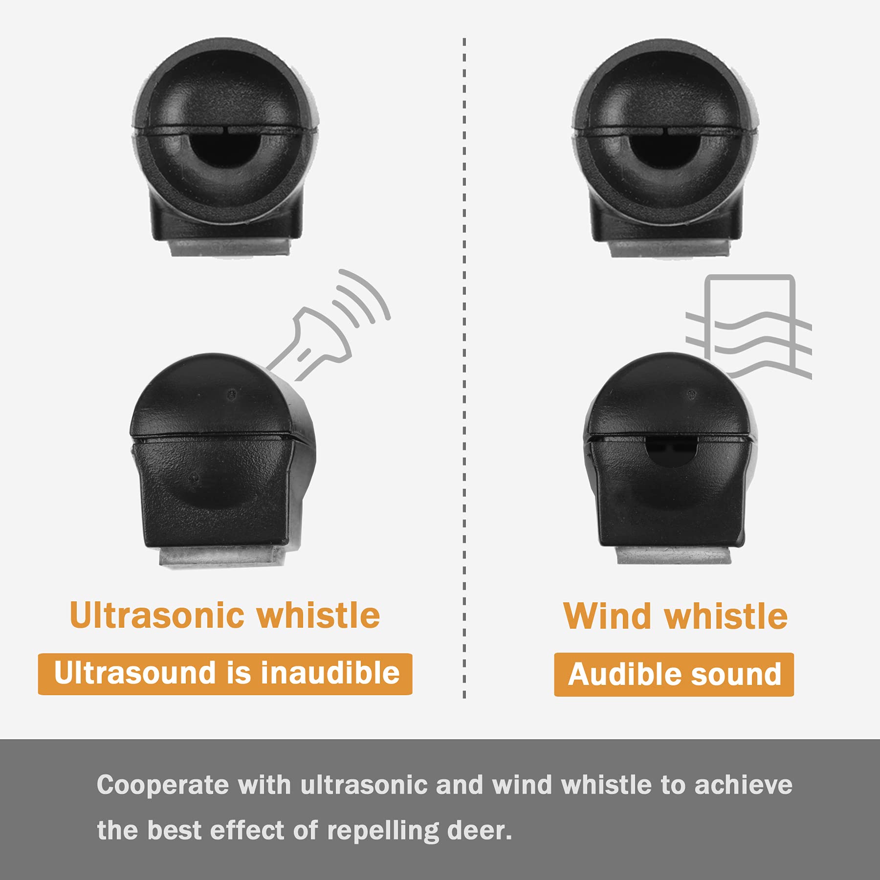 SINGARO 4 Pack Deer Warning Whistle for Cars – Vehicle Horn Alert with Rubber Pads, Universal Exterior Accessories for Cars, Trucks & Motorcycles – Prevent Deer Collisions on Highways & Rural Roads
