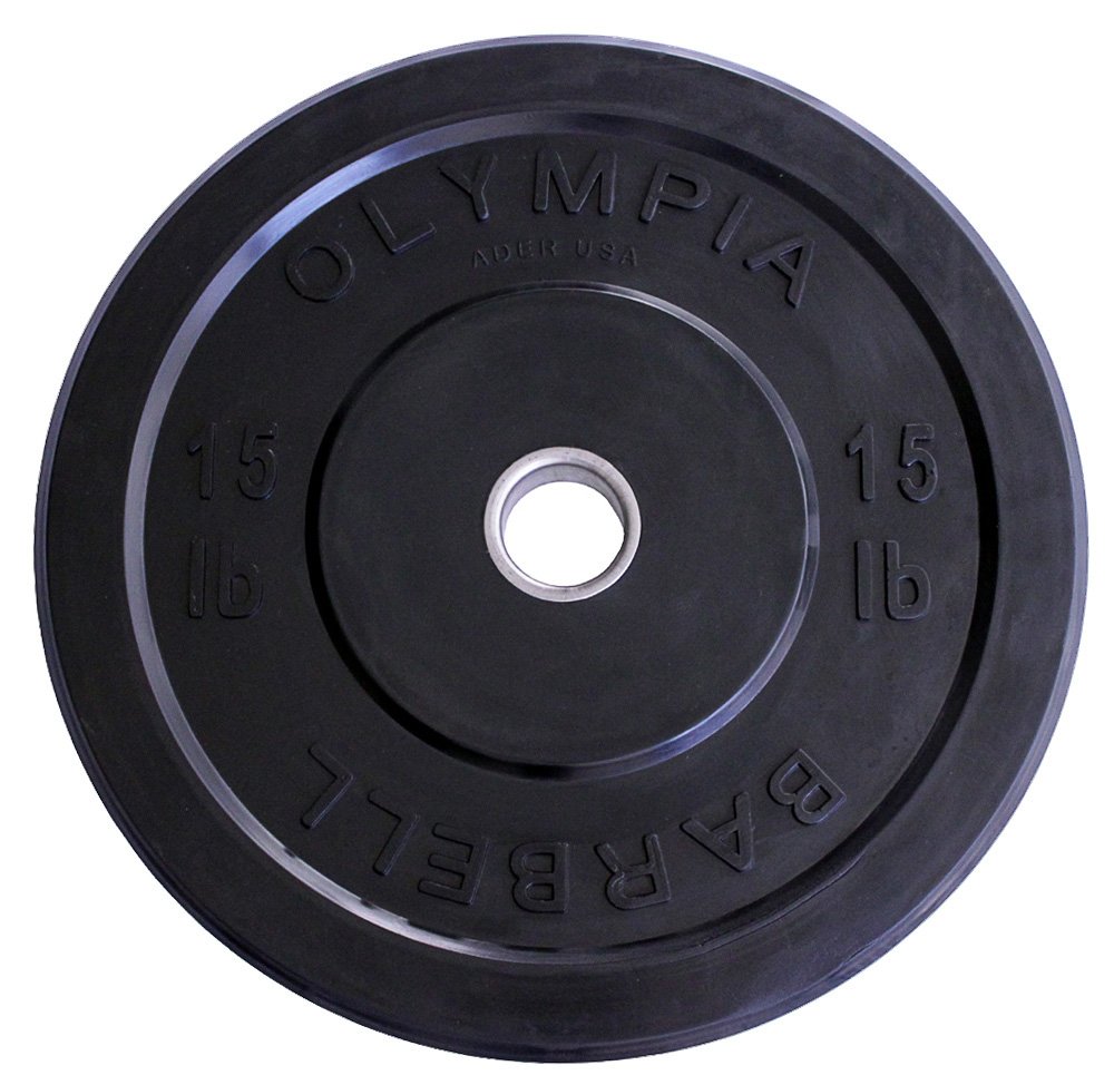 Olympic Bumper Plates - Pair of 45LB Black Rubber Weight Plates for CrossFit, Powerlifting & Home Gym Workouts - Durable & Quiet Training Equipment for Strength Training & Fitness