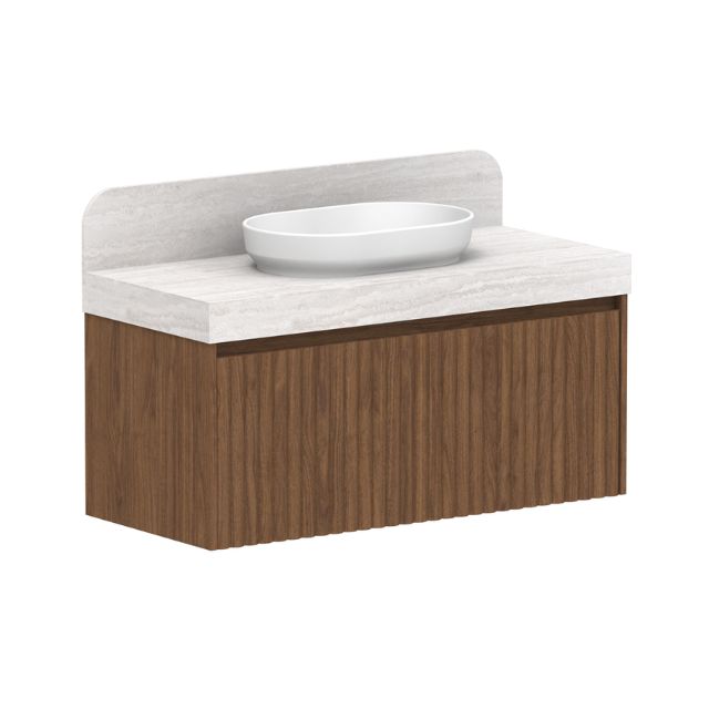 ADP Harper Wall-Mounted Vanity with Durasein Countertop - Modern Bathroom Sink for Small Spaces & Powder Rooms