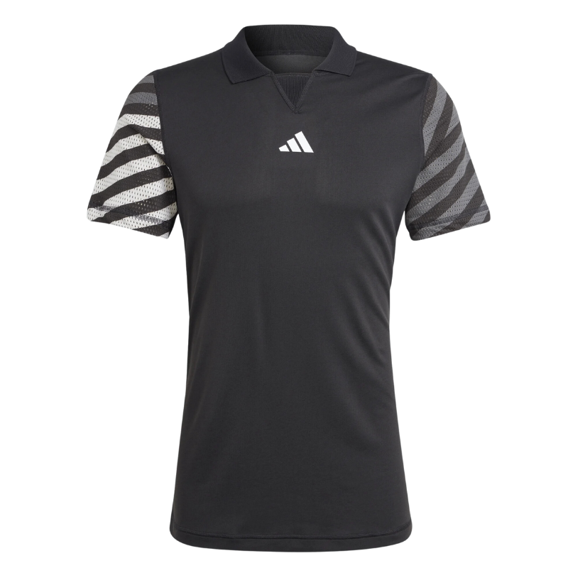 Adidas Men's FreeLift Tennis Pro Polo Shirt - Moisture Wicking, Breathable & Comfortable - Black Athletic Top for Tennis, Golf & Casual Wear
