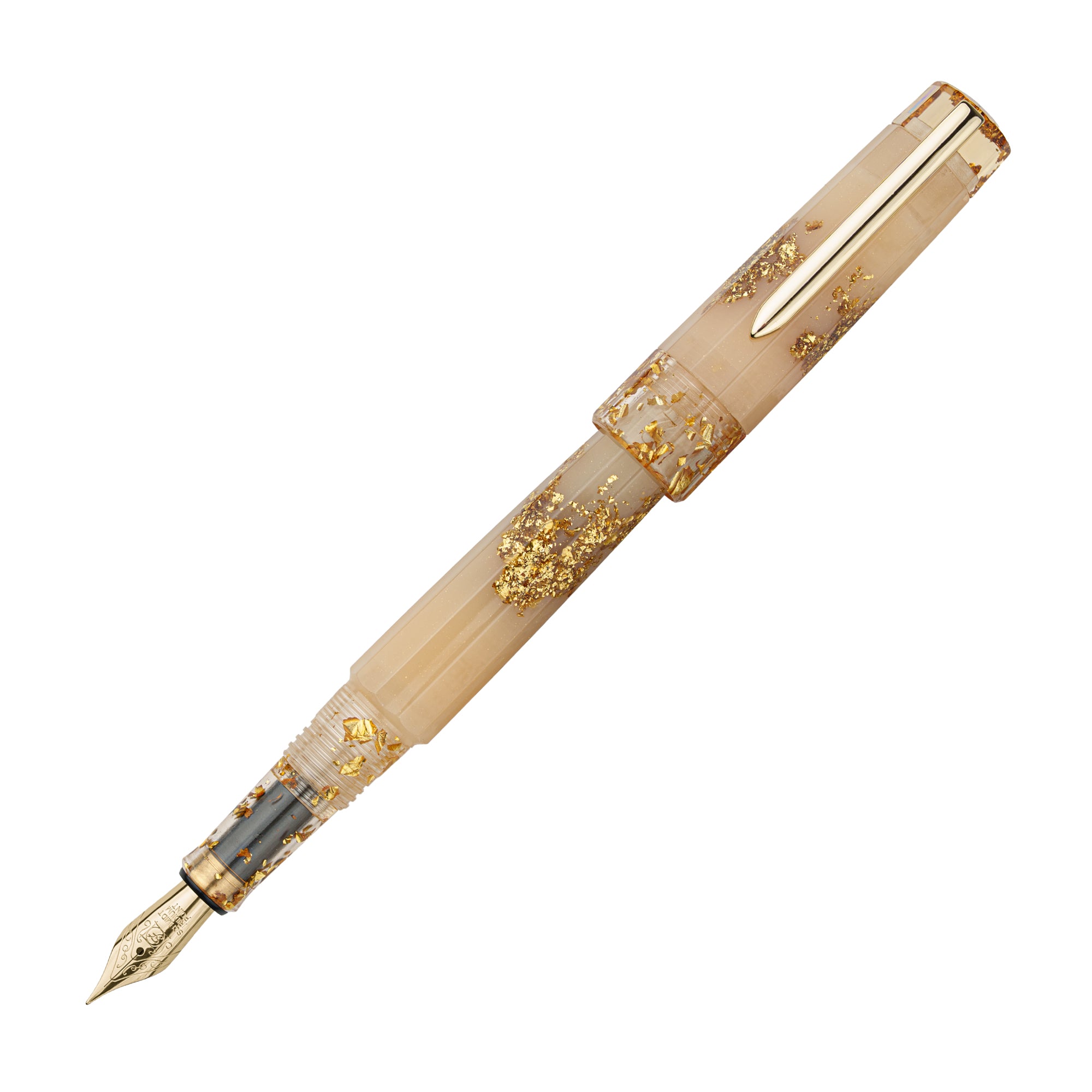 Benu Euphoria Fountain Pen - Luxury Gold Beach Design for Writing, Calligraphy & Gift Giving - Perfect for Professionals, Students & Collectors