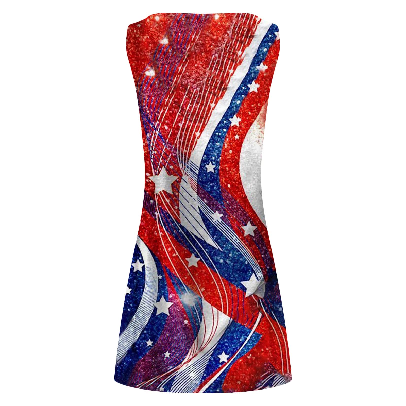 Women's Floral Print Summer Dress - Sleeveless Loose Swing Mini Dress with Hollow Out Crewneck, Casual Boho Style for Beach, Vacation & Outdoor Parties