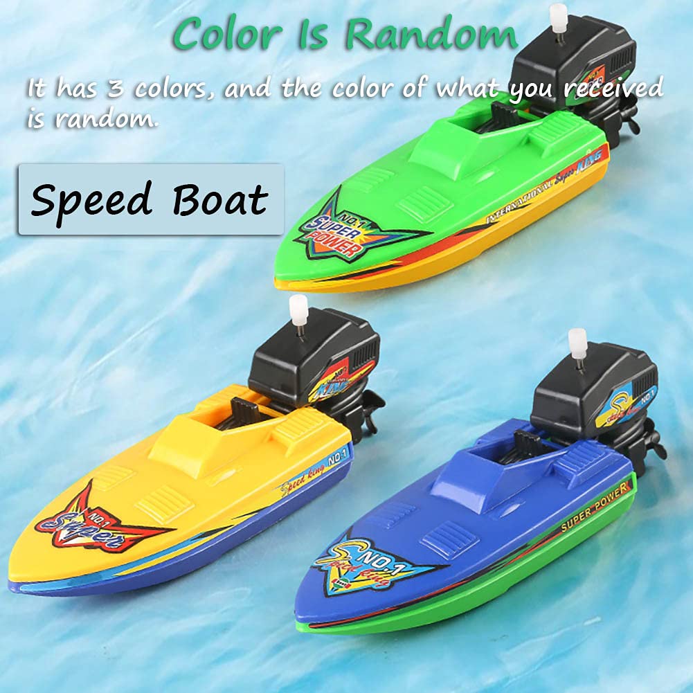 Wind-up Speed Boat Toy - Fast Clockwork Yacht, Bathtub & Pool Fun for Kids, Perfect Bath Time and Outdoor Water Play