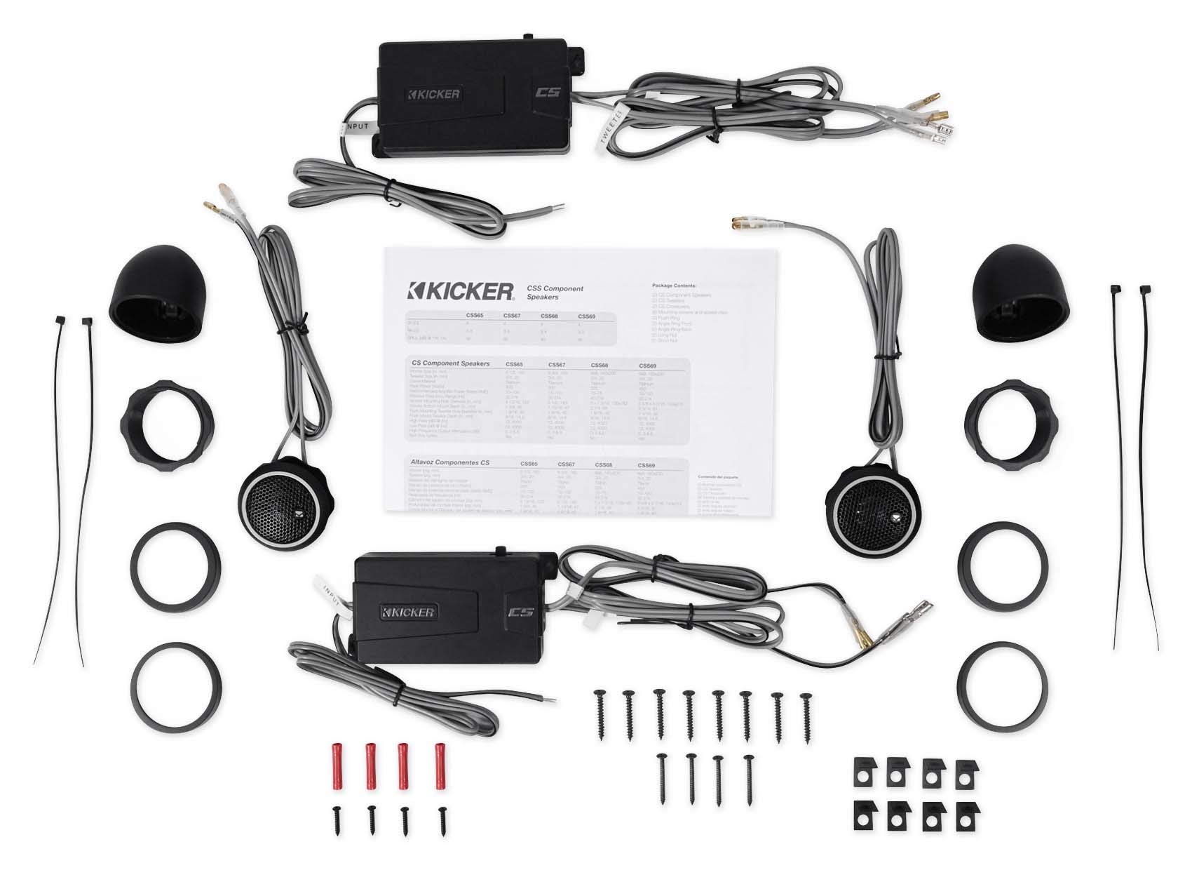 KICKER 2 Pairs 46CSS684 6X8 450W Car Component Speakers with 0.75