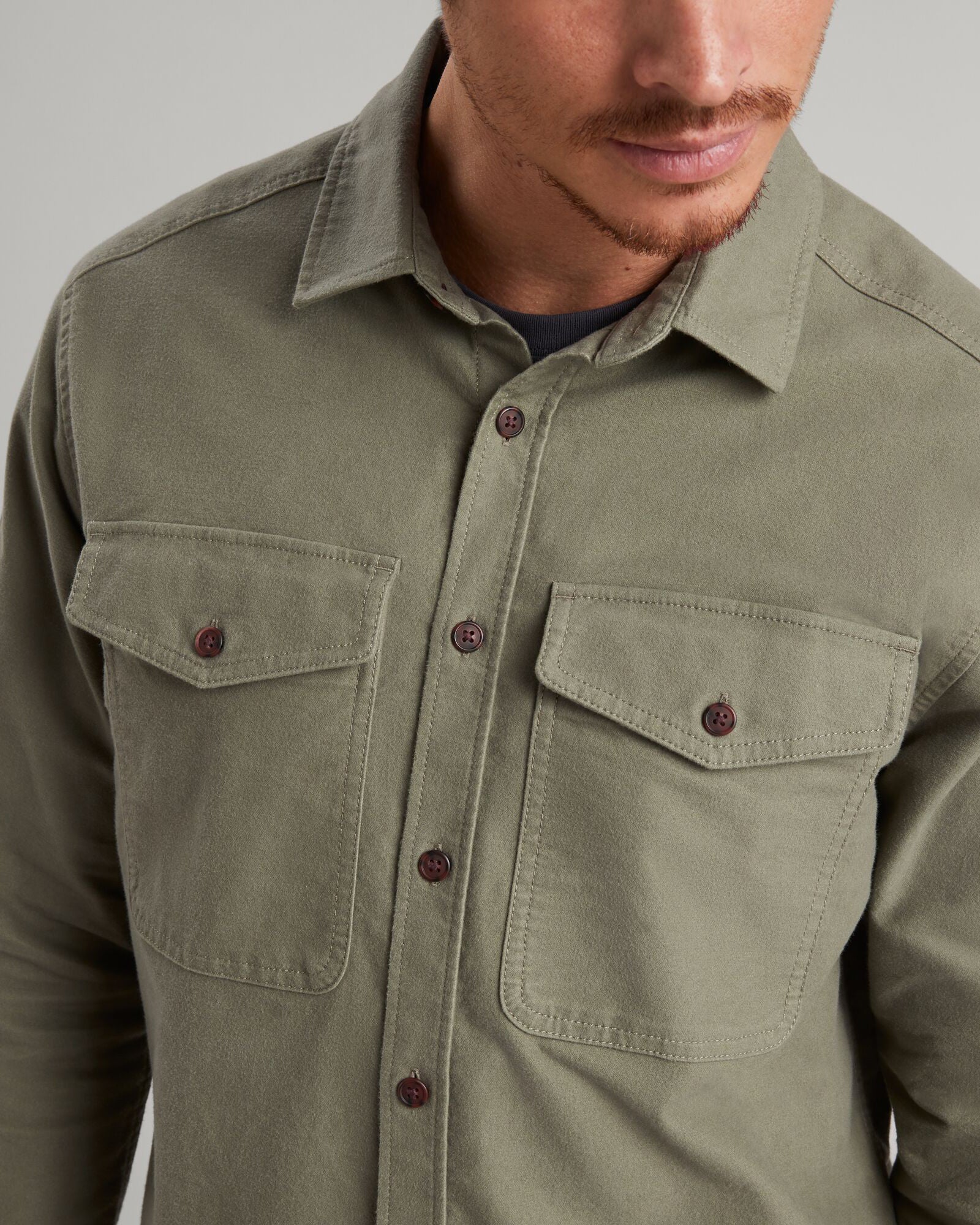 Men's Huntly Moleskin Long Sleeve Shirt - Comfortable Casual Button Down Shirt for Men, Beech Brown - Perfect for Outdoor Adventures, Office Wear & Everyday Style