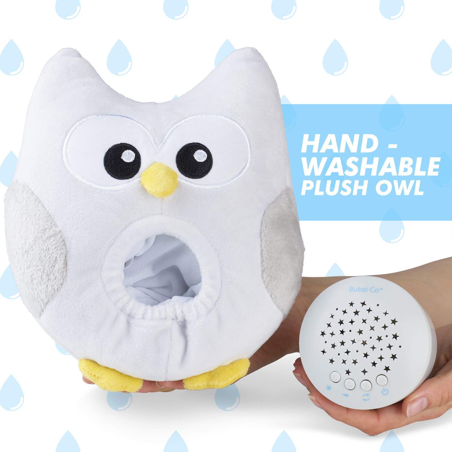 Bubzi Co Baby Handprint and Footprint Kit with White Noise Owl Soother - Unique Baby Shower Gift for Boys & Girls, Personalized Keepsake for Nursery Decor | Perfect for Newborn Memory Preservation and Nursery Room Soothing