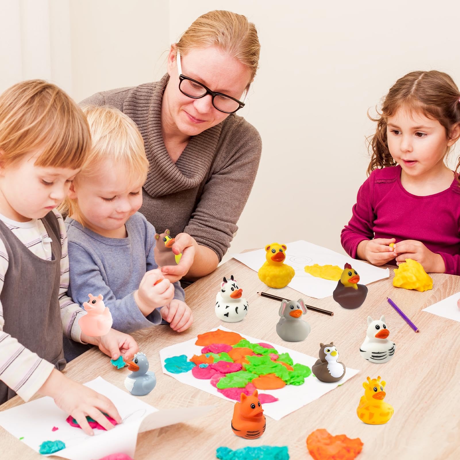 12pcs Floating Duck Bath Toys for Babies & Toddlers - Cute Swimming Duck Set for Fun Bath Time | Safe & Non-Toxic Infant Bathtub Toys | Perfect for Sensory Play, Baby Shower Gifts & Early Learning