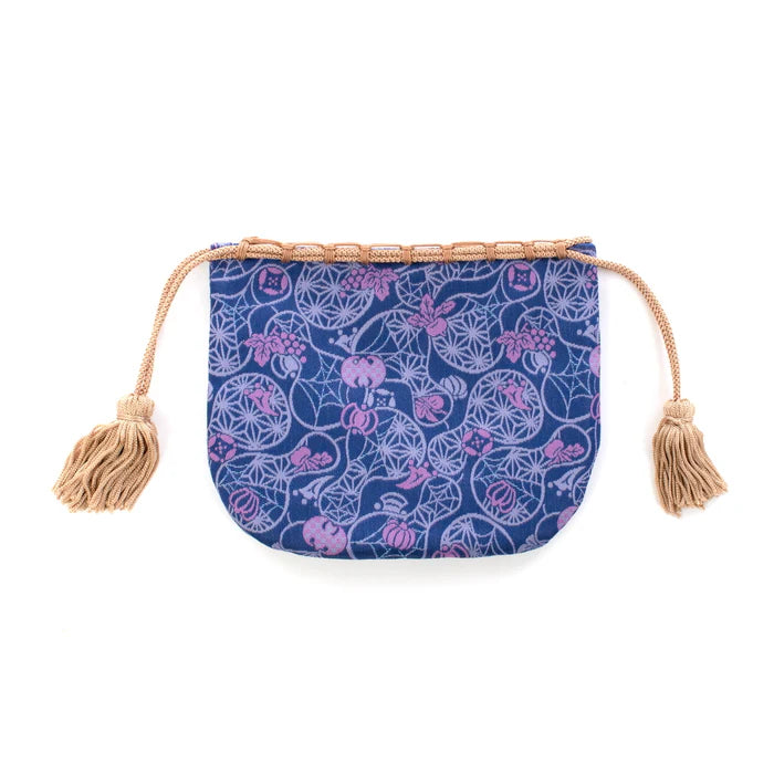 Nishijin Ori Small Drawstring Bag - Handmade Japanese Traditional Craft Purse from Kyoto | Perfect for Halloween Costumes, Cosplay & Gift Giving