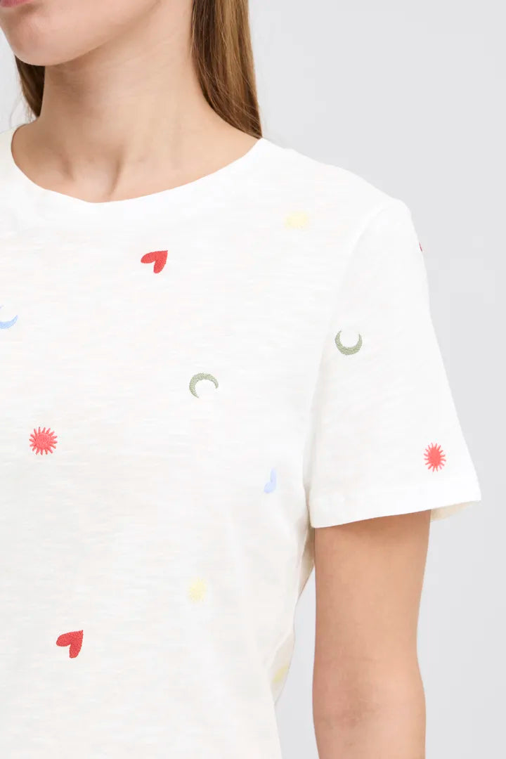 Mindy T Shirt - Cloud Dancer Graphic Tee for Women | Soft Cotton Casual Shirt | Perfect for Everyday Wear, Music Festivals & Street Style