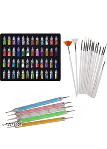 Professional Nail Art Kit with Dotting Tools & Brushes for DIY Manicure - Perfect for Home Salon, Nail Artists & Beginners