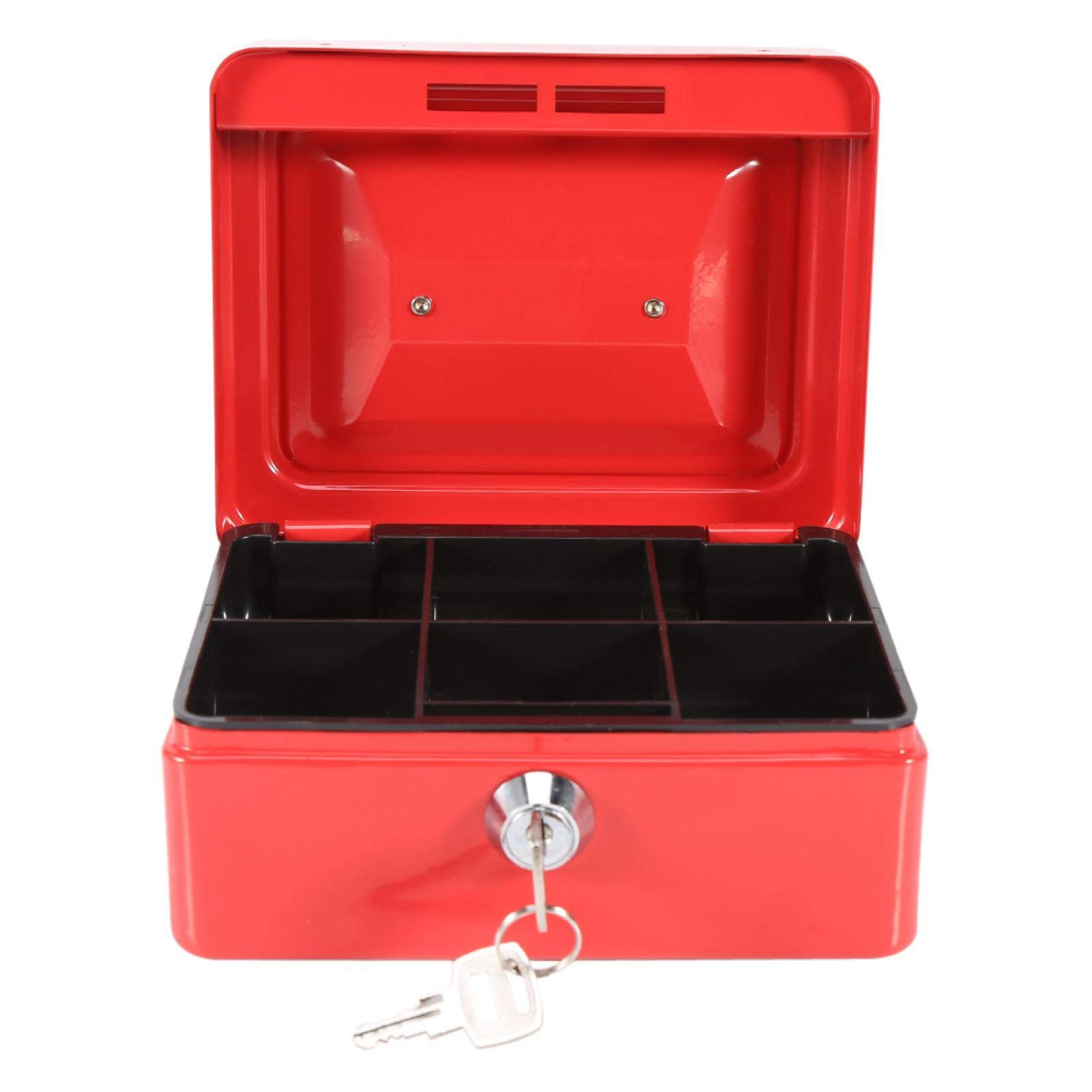 Portable Home Safe Box - Mini Security Lock Box for Money, Jewelry & Valuables - Ideal for Kids, Travel & Household Use (Small, Red)