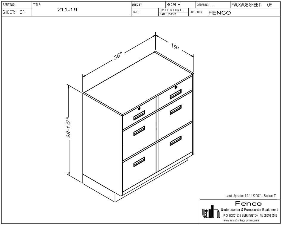 Fenco F 211 Pedestal Unit with 2 Locking Box Drawers & 4 Legal File Drawers - Office Storage Solution for Legal Documents & Supplies