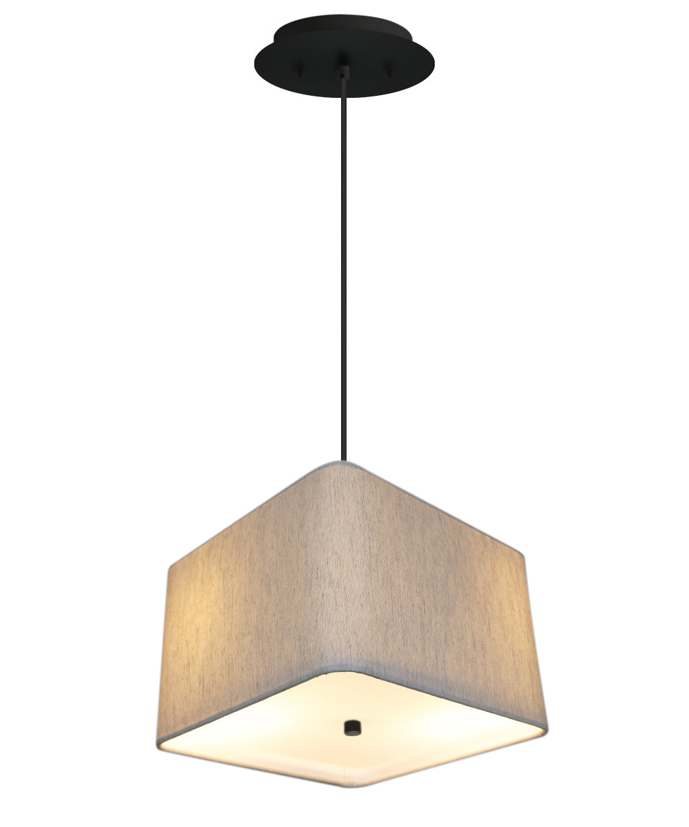 12W 2-Light Modern Pendant Lighting with Oatmeal Drum Shade & Diffuser - Black Cord - Perfect for Kitchen Island, Dining Room, or Bedroom Lighting