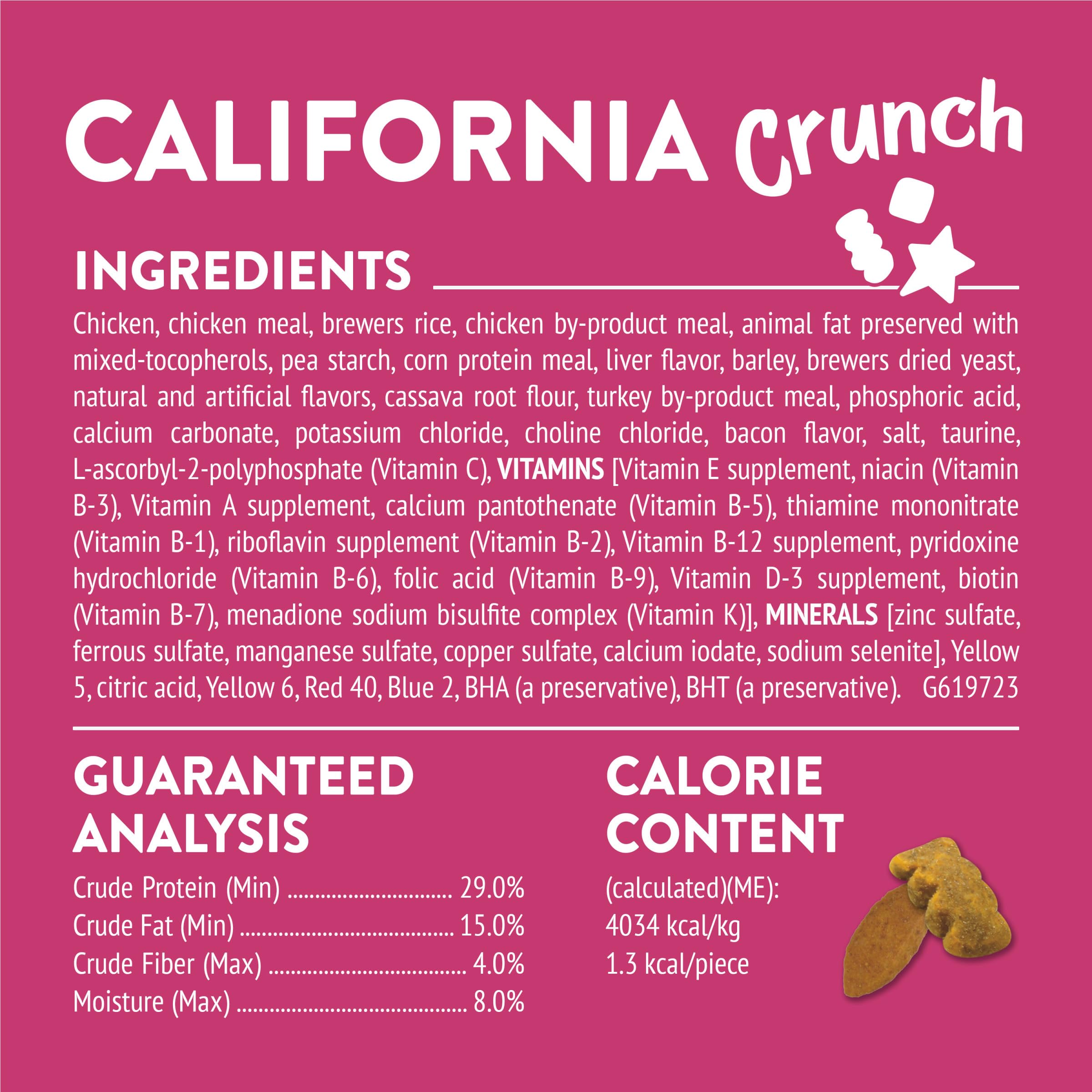 Purina Friskies Cat Treats - Chicken Flavor Party Mix California Crunch, 10 Pack of 2.1 oz Pouches | Crunchy Snacks for Cats, Training Rewards & Playtime Treats
