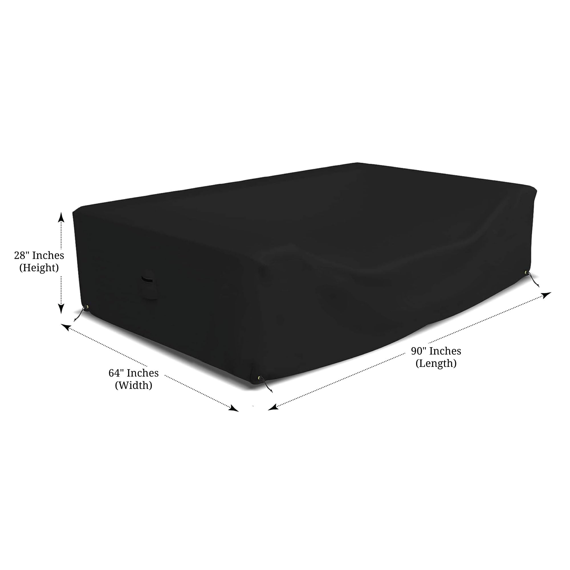 Heavy Duty 18oz Waterproof Outdoor Sectional Sofa Cover - UV & Weather Resistant Patio Furniture Protector with Air Pockets & Drawstrings (90