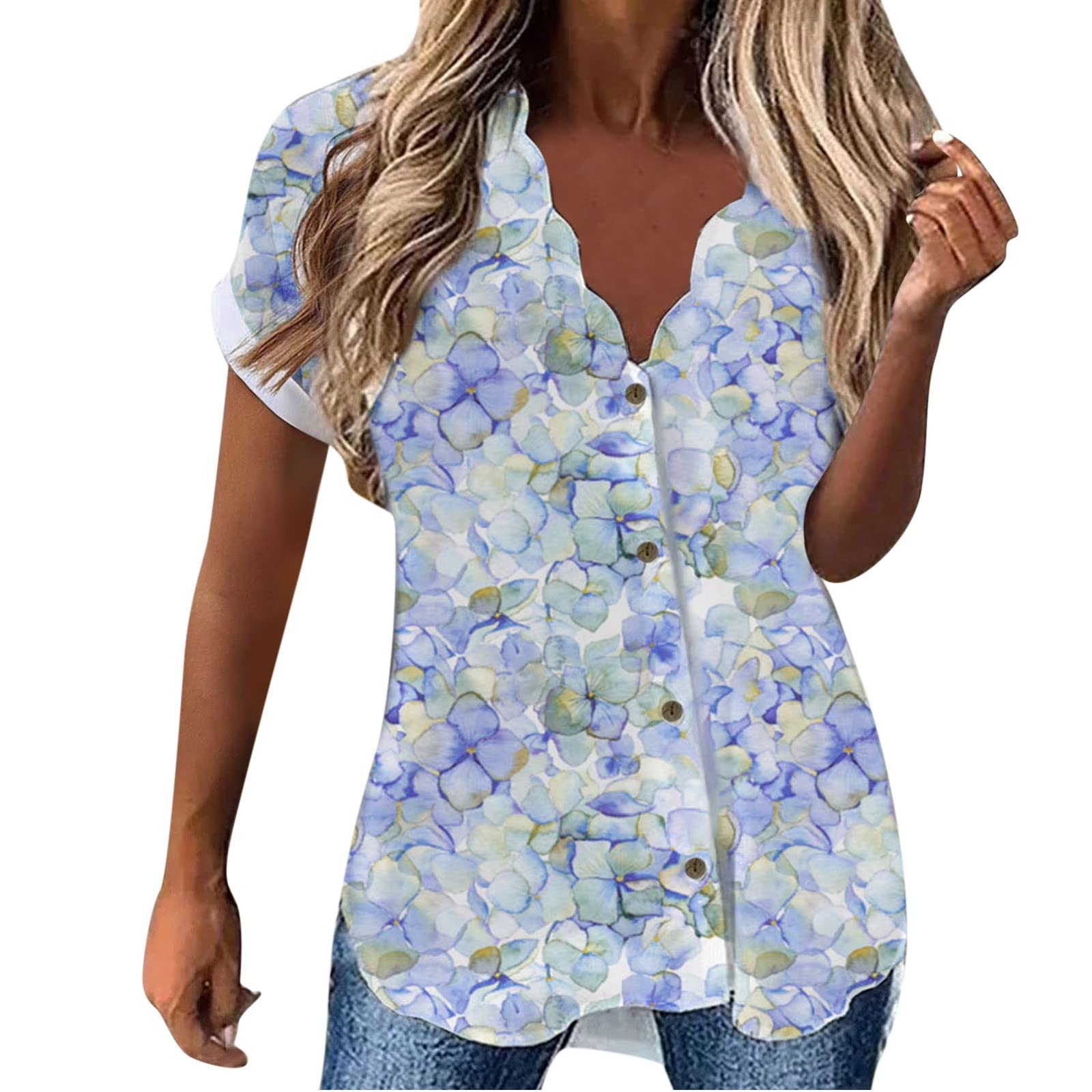 Women's Summer Tops - Sexy V-Neck Short Sleeve Dolman Blouse with Twist Front Detail | Loose Fit Casual & Dressy T-Shirt | Perfect for Office, Date Night & Summer Outings