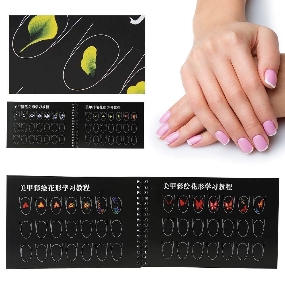 Nail Art Practice Book - Nail Design Coloring & Drawing Templates for Beginners | Manicure Learning & Training Tool | Perfect for Home, Salon & DIY Nail Art Enthusiasts