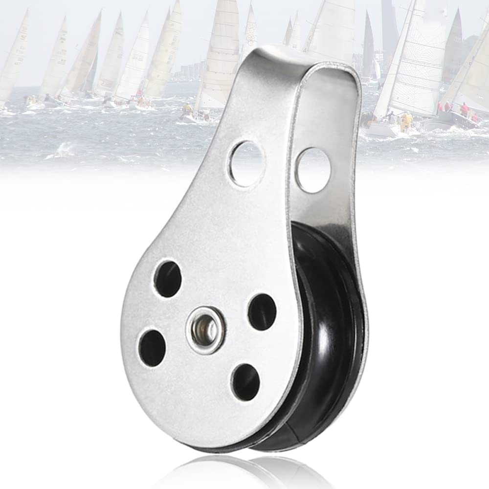 316 Stainless Steel Marine Pulley Block with Nylon Rope Roller - 25mm Single Lashing Eye Sheave for Sailing, Kayak, Canoe & Boat Accessories | Perfect for Rigging, Mooring & Deck Hardware Applications