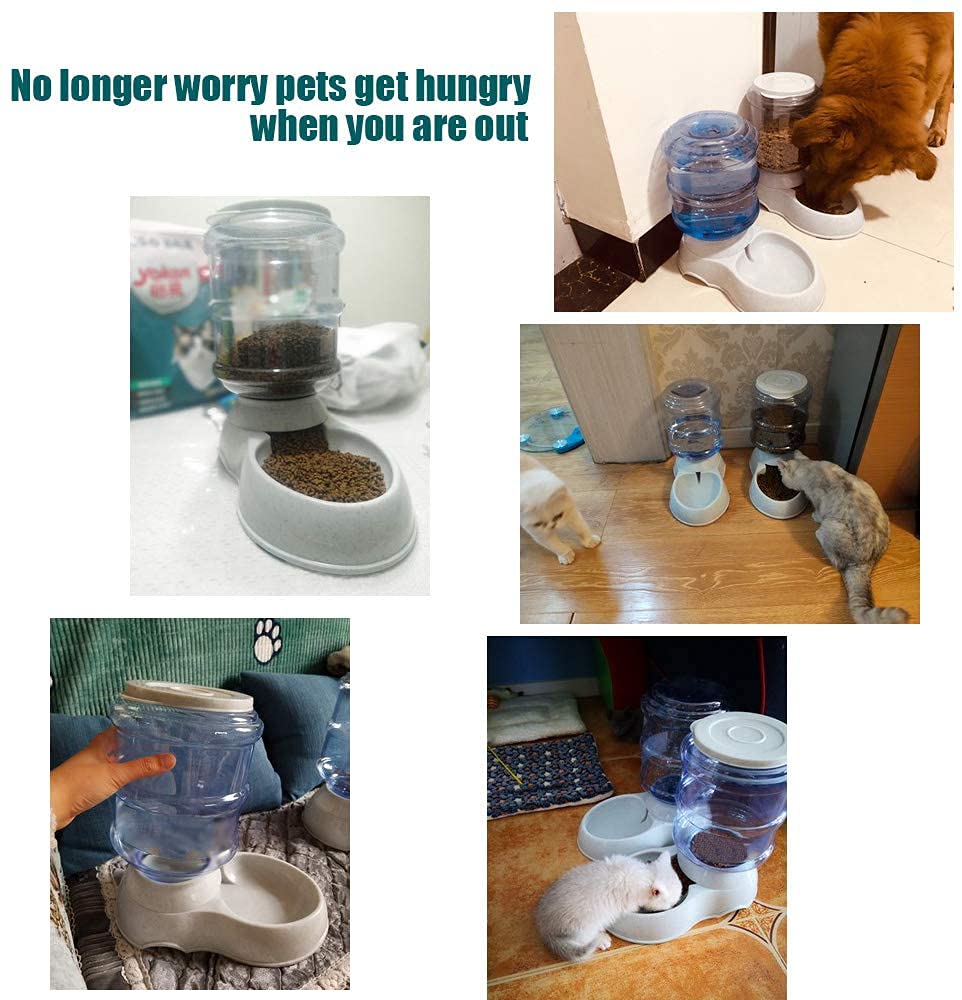 Automatic Dog Feeder for Large Dogs - 3.8L Gravity Pet Food Dispenser with Dry Food Storage | Travel & Home Use for Cats & Dogs | Durable Pet Bowl for Daily Feeding & Vacation Supply