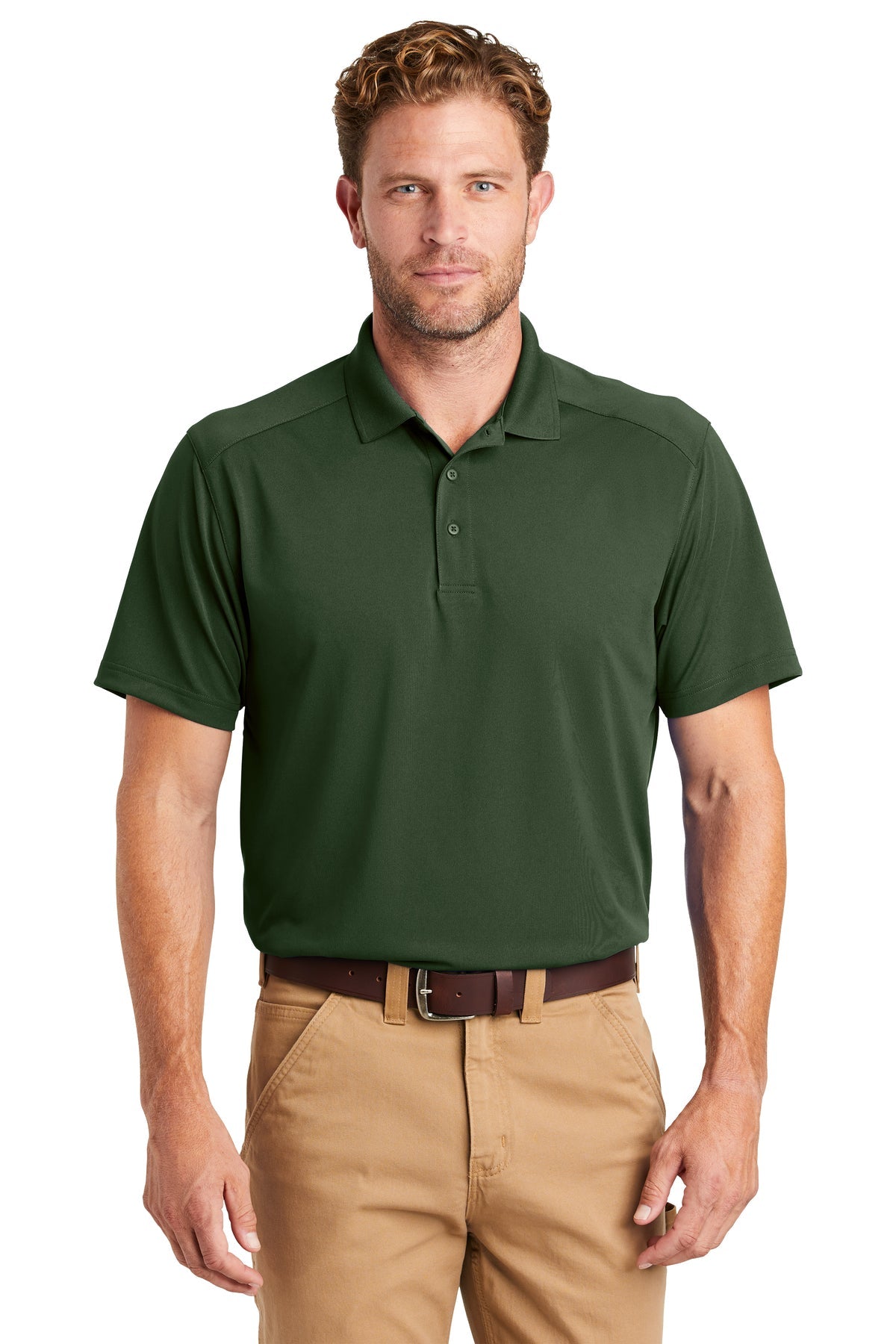 CornerStone Lightweight Men's Polo Shirt - Dark Green, Breathable & Comfortable for Golf, Casual Wear & Outdoor Activities