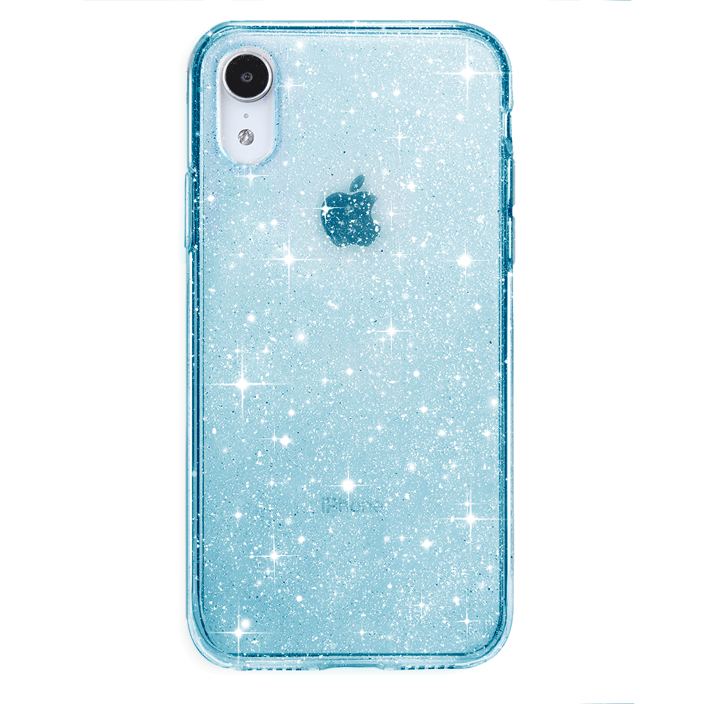 Blue Stardust Glitter iPhone Case - Shatterproof Protective Cover for iPhone 13/14/15 Pro Max - Sparkly Glitter Phone Case for Women Girls - Perfect for Parties, Travel & Everyday Use