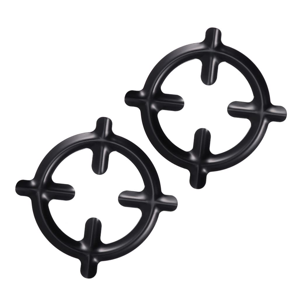 6.2-Inch Cast Iron Wok Support Ring - 2-Piece Universal Non-Slip Wok Rack & Gas Ring Reducer for Stove Top - Coffee Pot Holder & Stove Trivet for Electric/Gas Burners - Perfect for Asian Cooking & Kitchen Safety