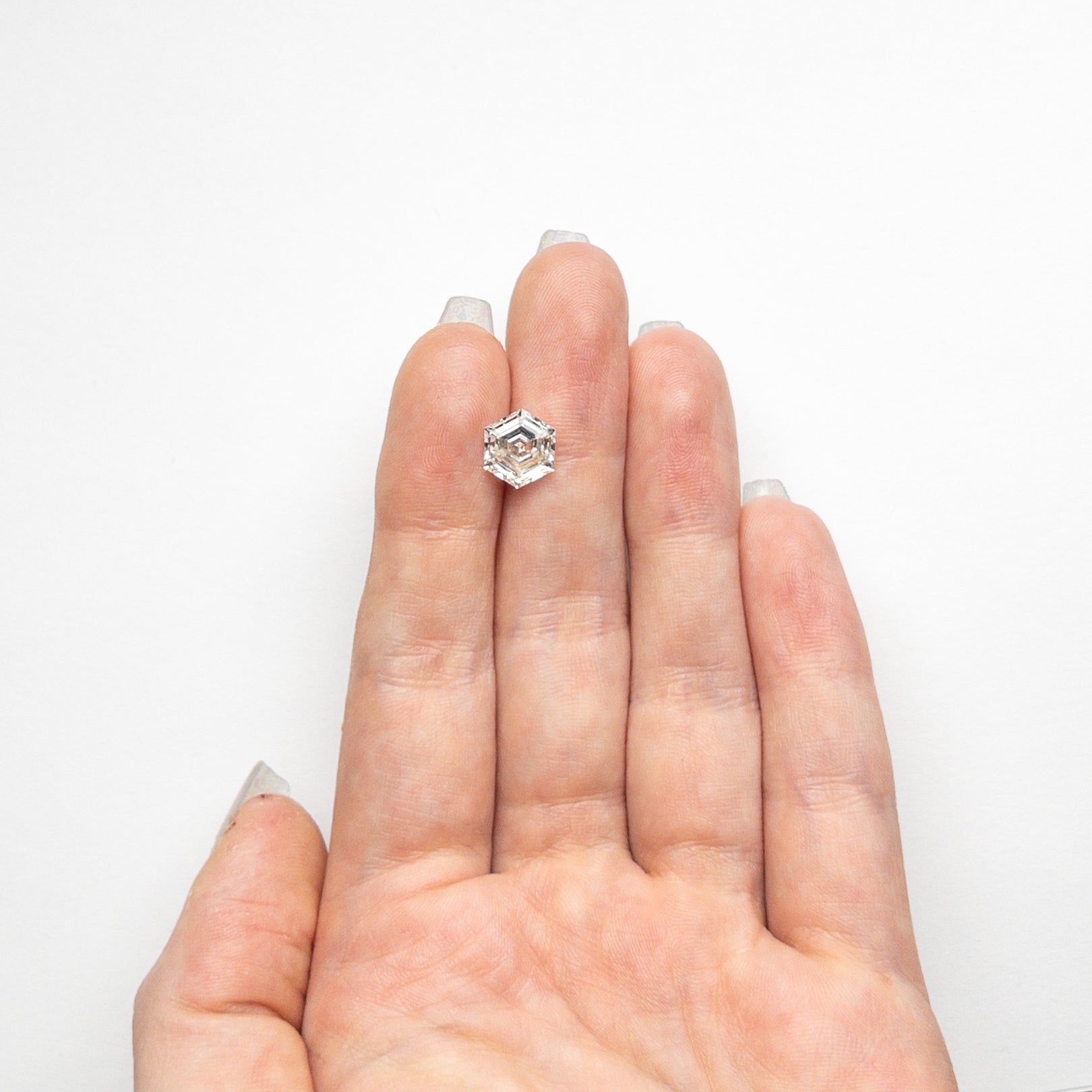 2.05ct J Color SI2+ Clarity Hexagon Step Cut Loose Diamond (9.11x9.03x4.05mm) - Perfect for Engagement Rings & Fine Jewelry Making