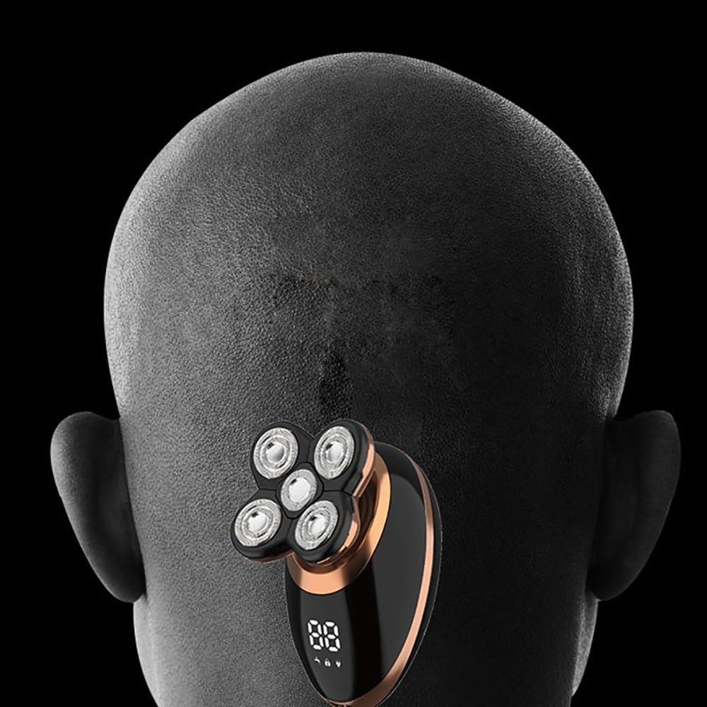 5-in-1 Electric Head Shaver for Bald Men - Rechargeable Wet/Dry Hair Trimmer & Beard Razor Kit | Perfect for Travel, Gym & Daily Grooming
