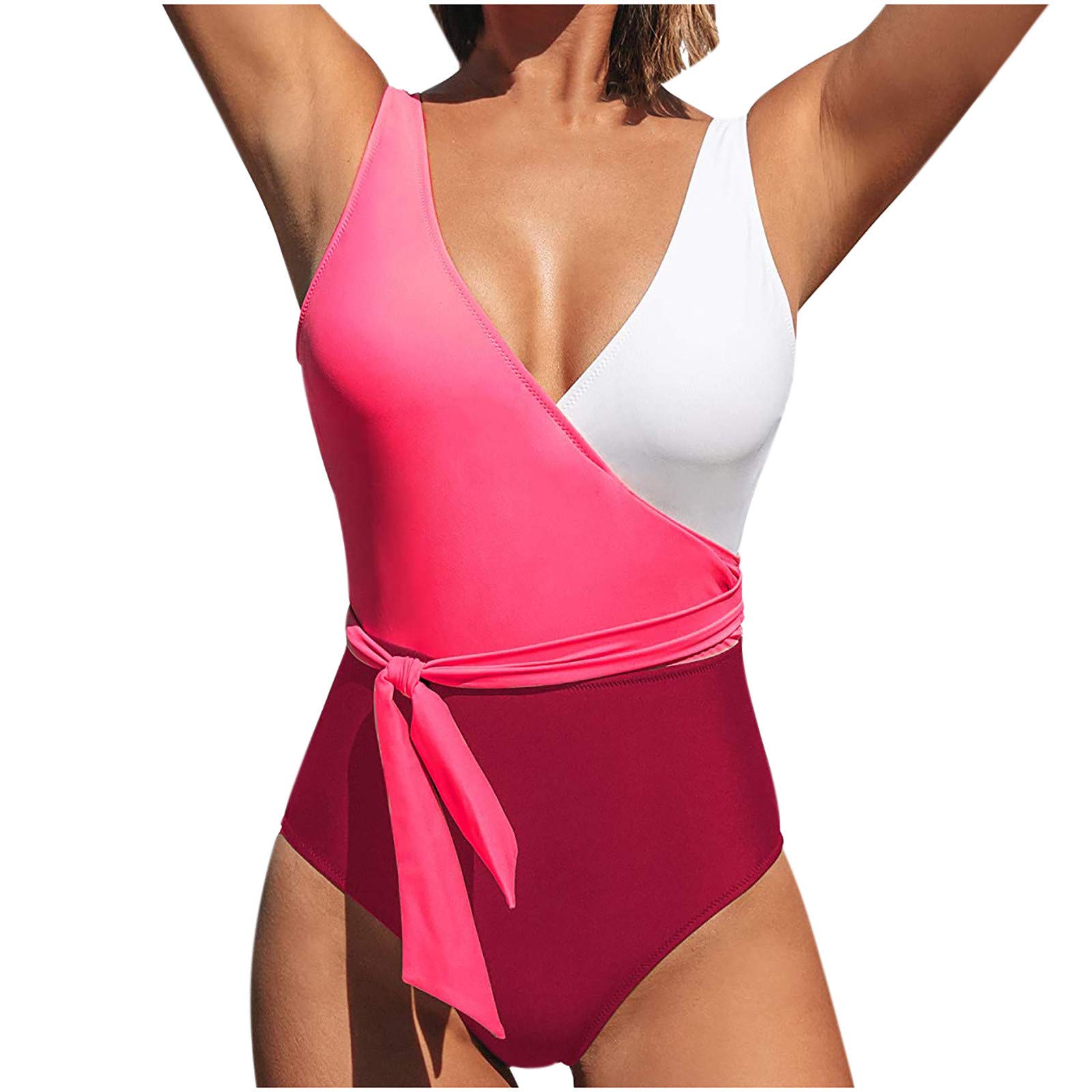 Push Up One Piece Swimsuit for Women - Sexy Basic Beach Tankini Bathing Suit with Built-in Bra | Perfect for Pool, Beach Vacations & Summer Getaways