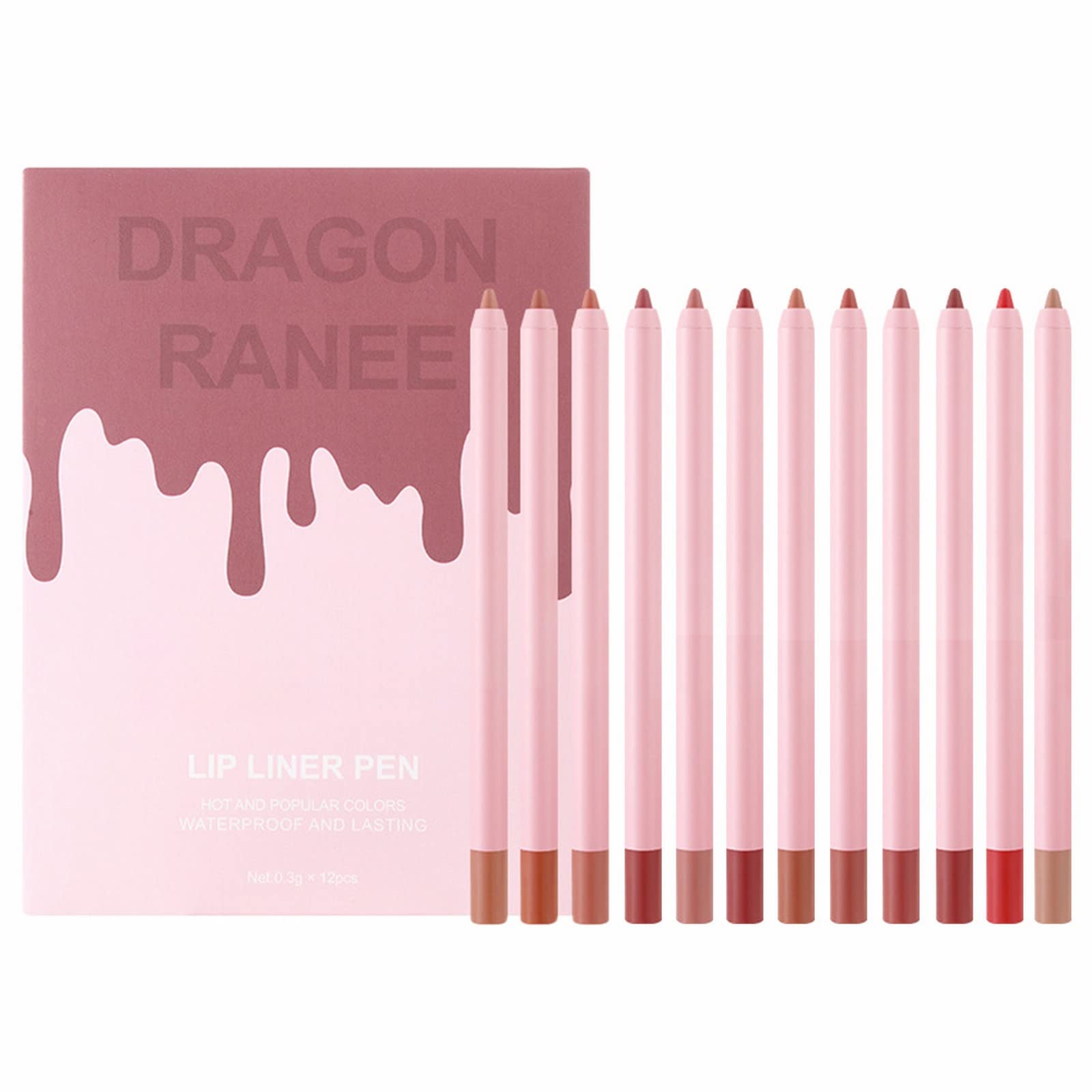 Vice Cosmetics 12PC Waterproof Lip Liner Set - Long Lasting, Non-Fading Lipstick Pencil for Daily Use, Work, Party & Winter Makeup | Perfect for Travel & Special Occasions