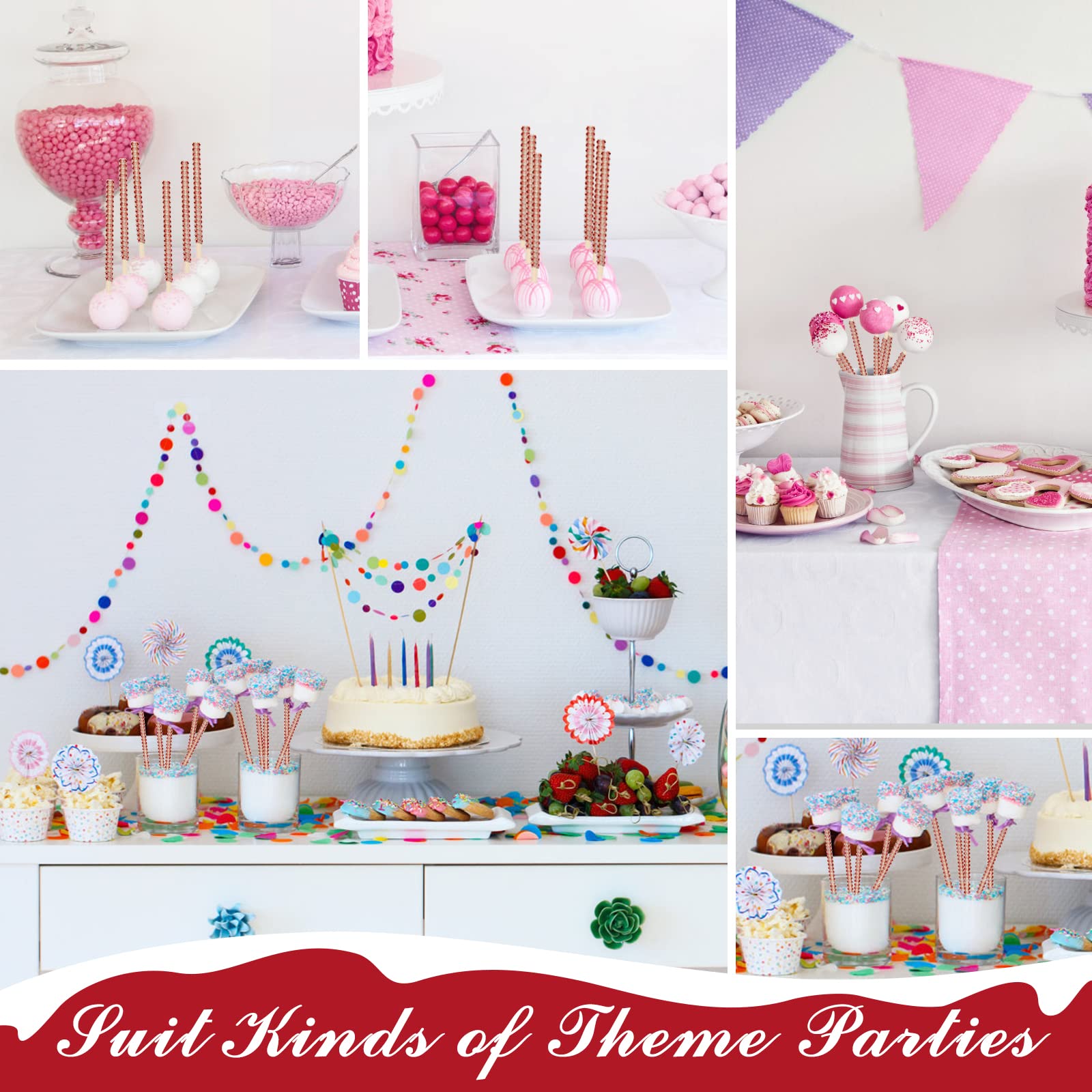 24P Glitter Candy Apple Sticks with 30P Candy Bags & 25yd Glitter Ribbon - Coldairsoap Bling Party Supplies for Birthday, Baby Shower, Wedding Favors and Holiday Decorations