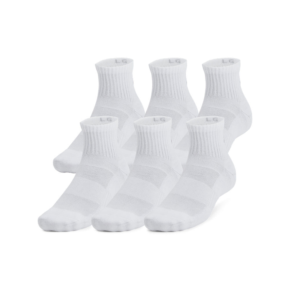 Under Armour Tech Cotton Quarter Socks 6-Pack for Men & Women - Breathable Athletic Socks for Running, Gym & Everyday Comfort