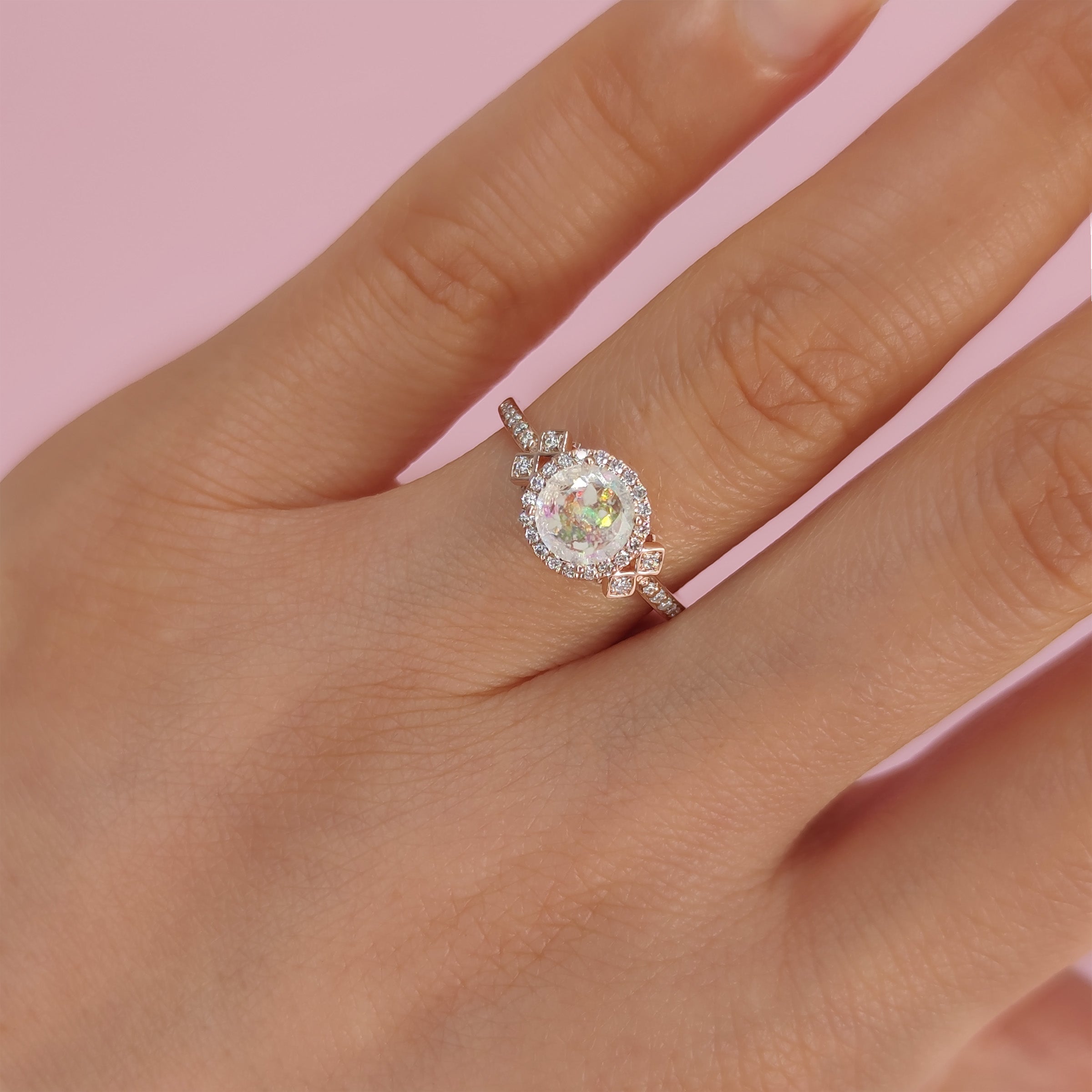 Classic Solitaire Ashes Ring - Elegant Memorial Jewelry for Women - Perfect for Remembrance, Sympathy & Everyday Wear