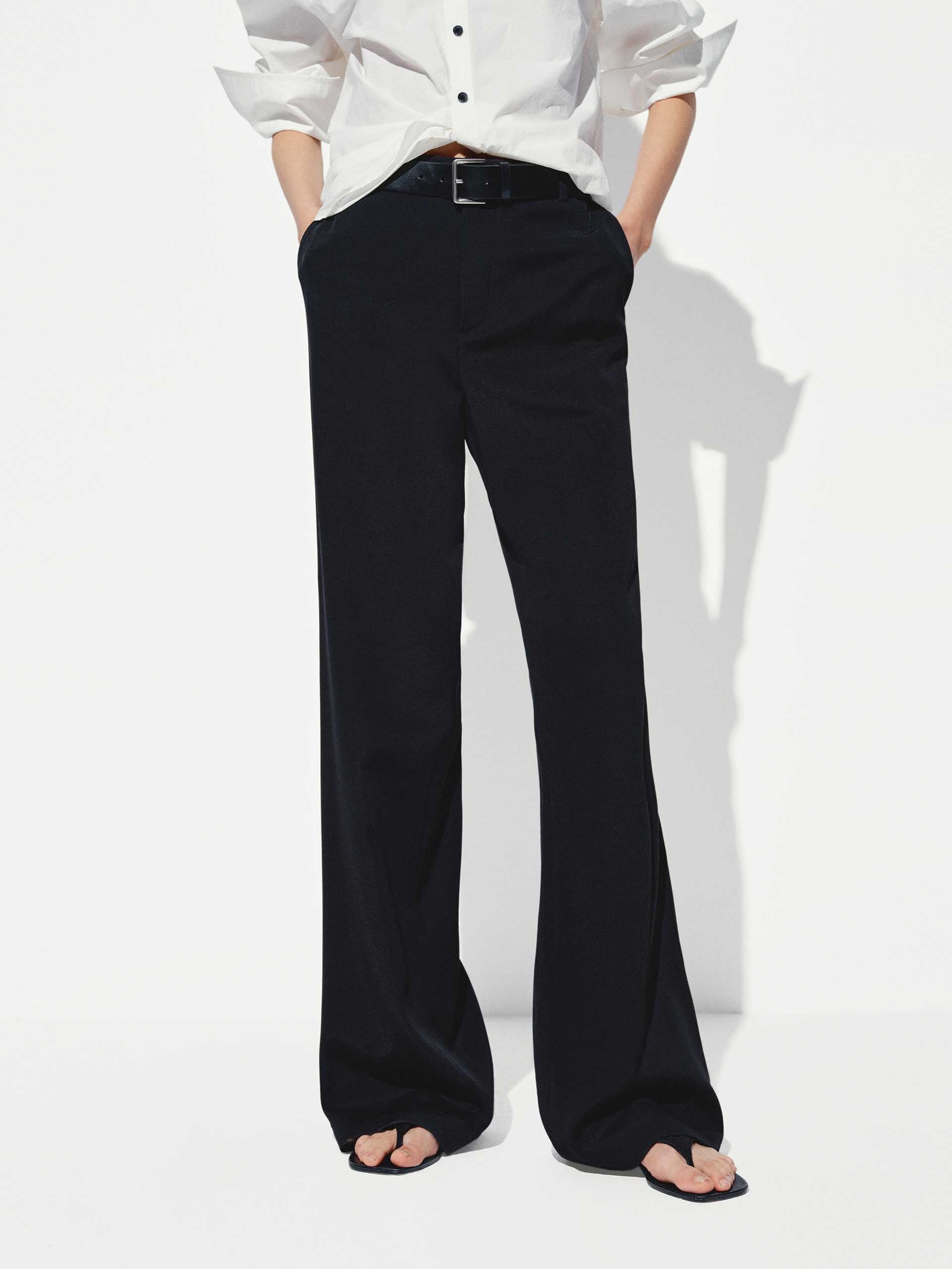 High Waist Flared Pants for Women - Stretchy Bootcut Trousers with Pockets | Comfortable Office Pants & Casual Wide Leg Pants for Work, Travel & Everyday Wear